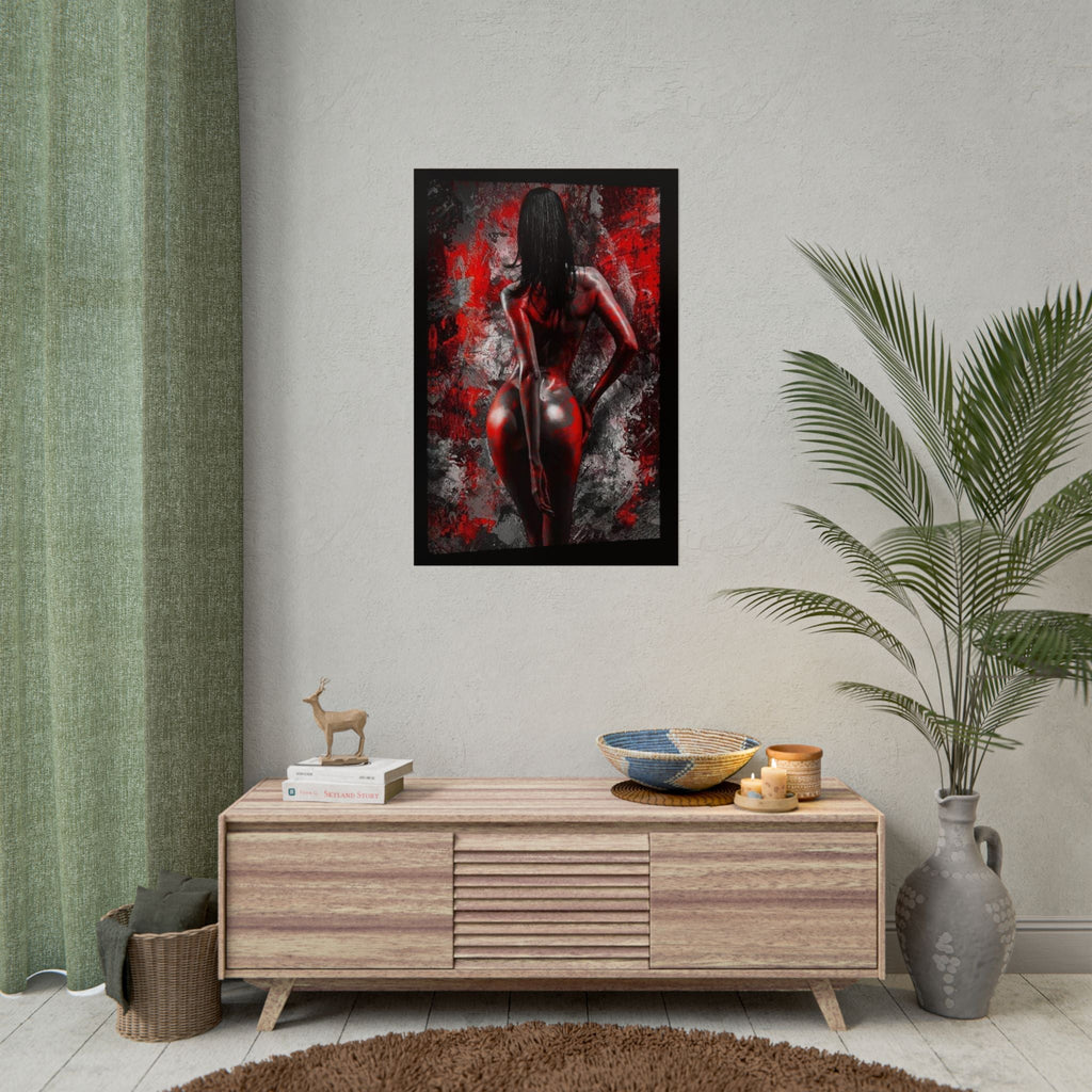 Rolled Poster — Red Noir Female Silhouette Art Print