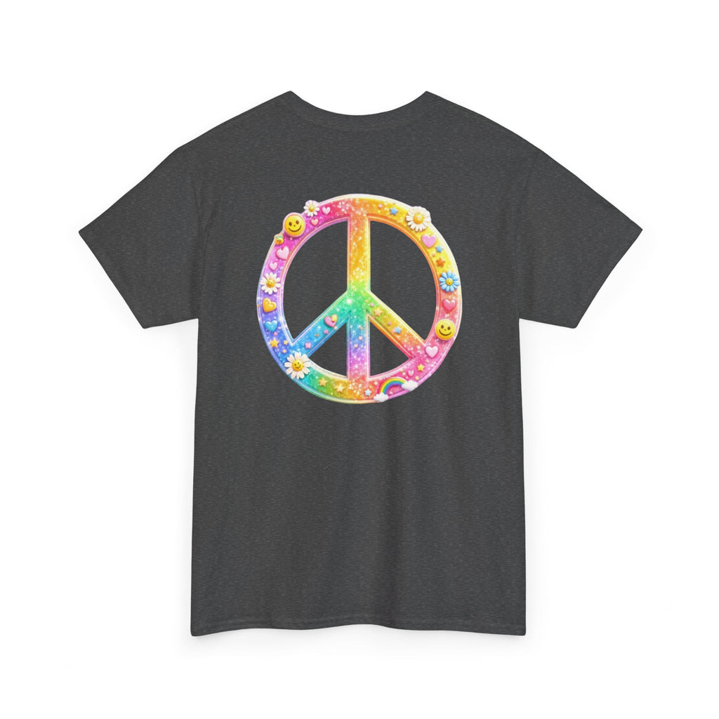 Peace Sign T-Shirt — Rainbow Smiley Hippie Tee