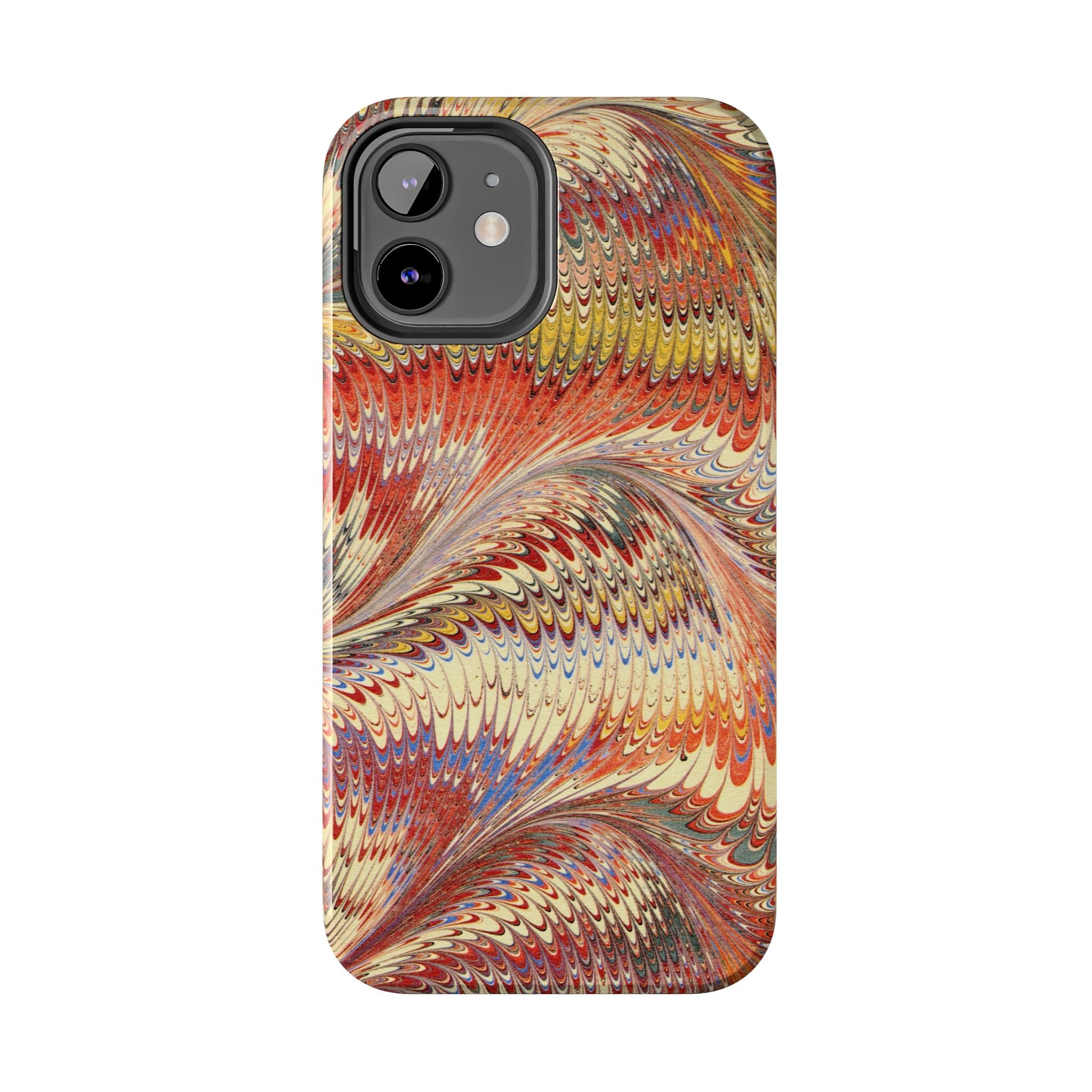 Rust and Gold Marble Italian Tough Phone Case — Durable Marbled Phone Case
