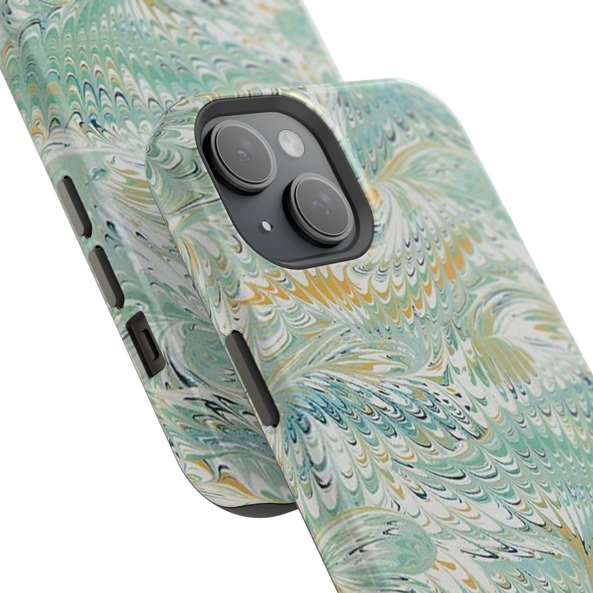 Mint Green Marbled Swirl Phone Case - Dual Layer