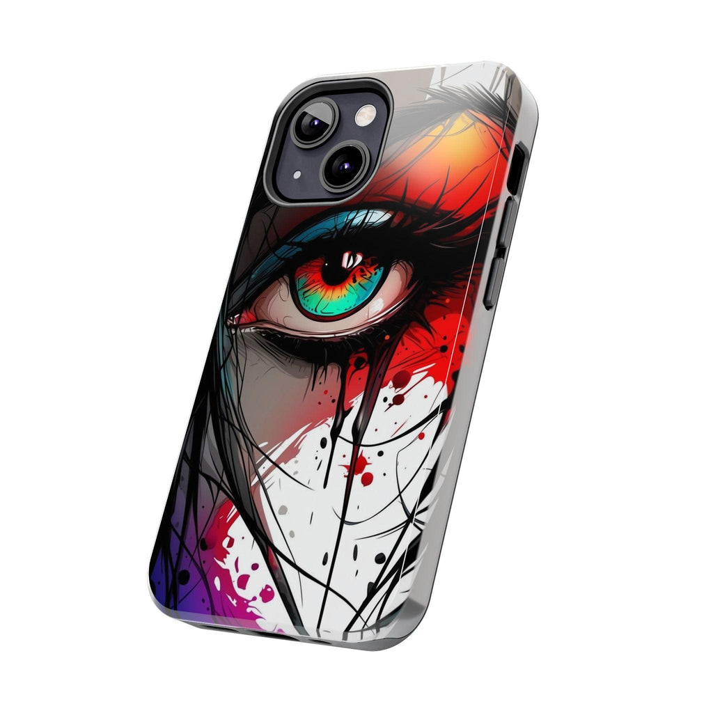 Girl Colorful Eye Painted Printed Tough Phone Case for iPhone & Samsung Galaxy - Artistic & Vibrant Design
