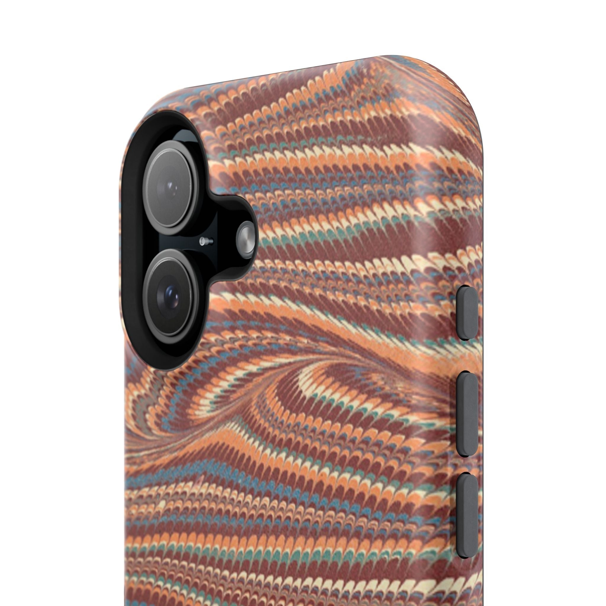 Neutrals Burgundy, Beige, Rust Hues Italian Vintage Marble Design Phone Case for Apple + Samsung
