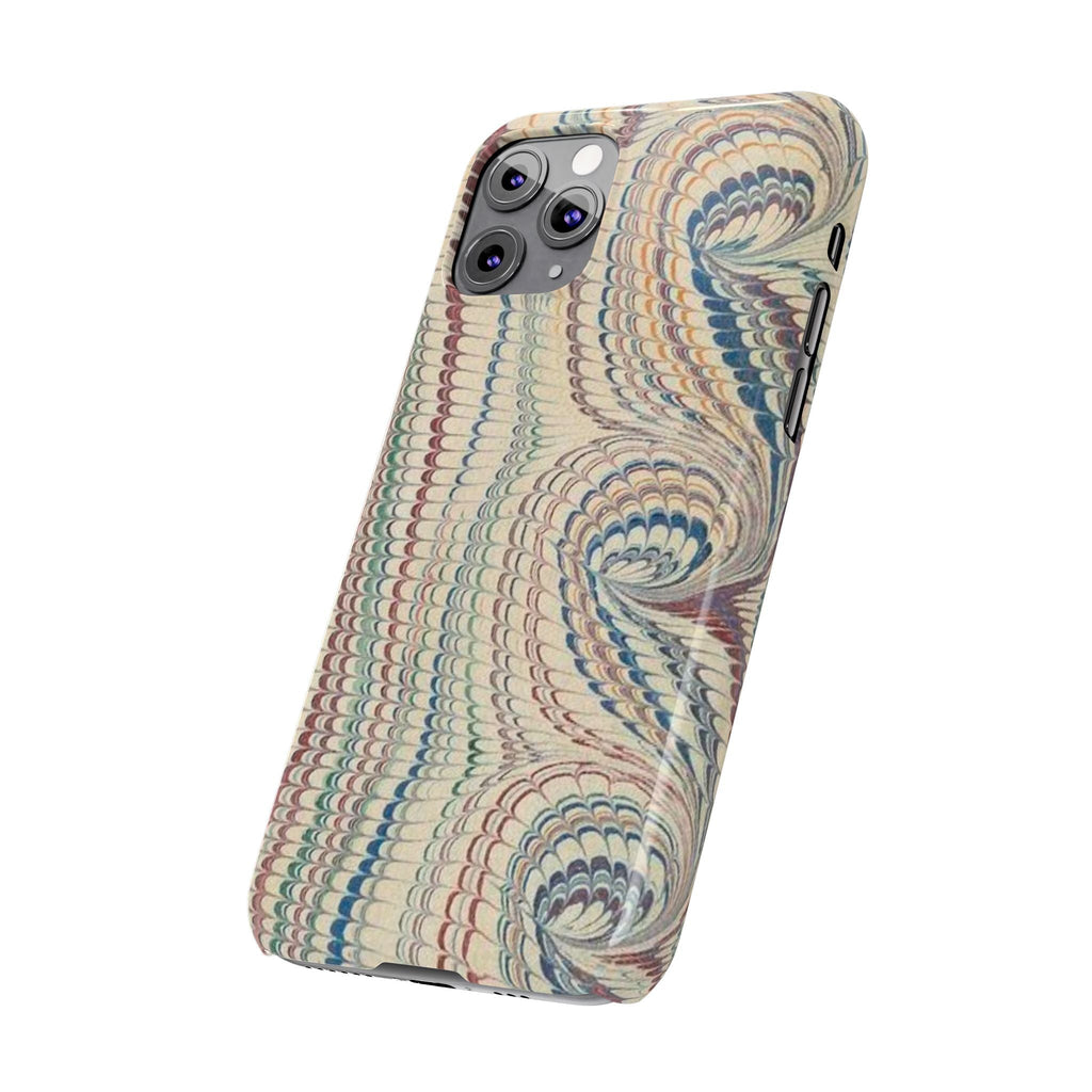Italian Vintage Marbled Paper Design on iPhone Cases, Artistic Protection for Your Device in Elegant Beige, Blue, Burgundy