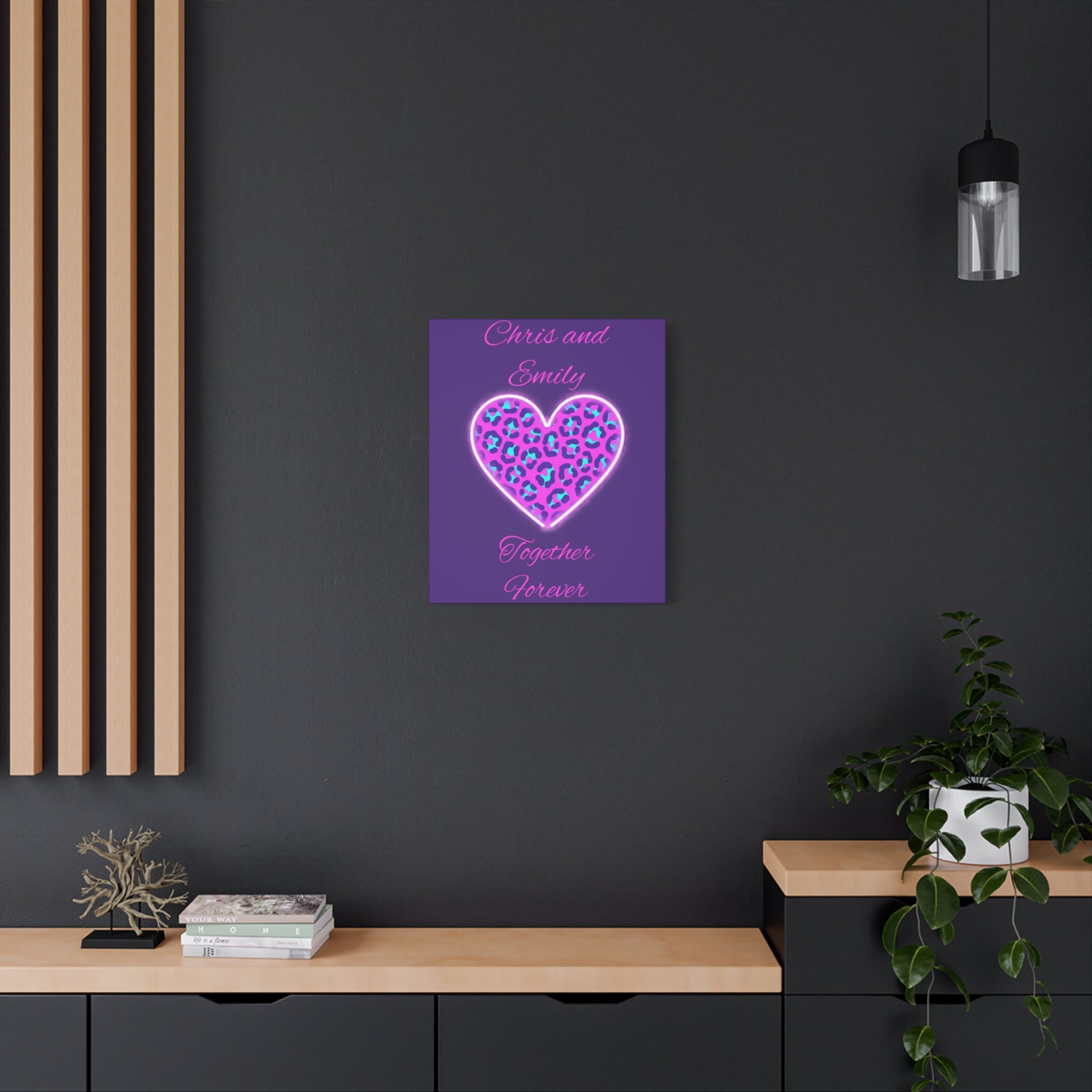 Copy of Personalized Neon Leopard Heart Canvas - Make it your own