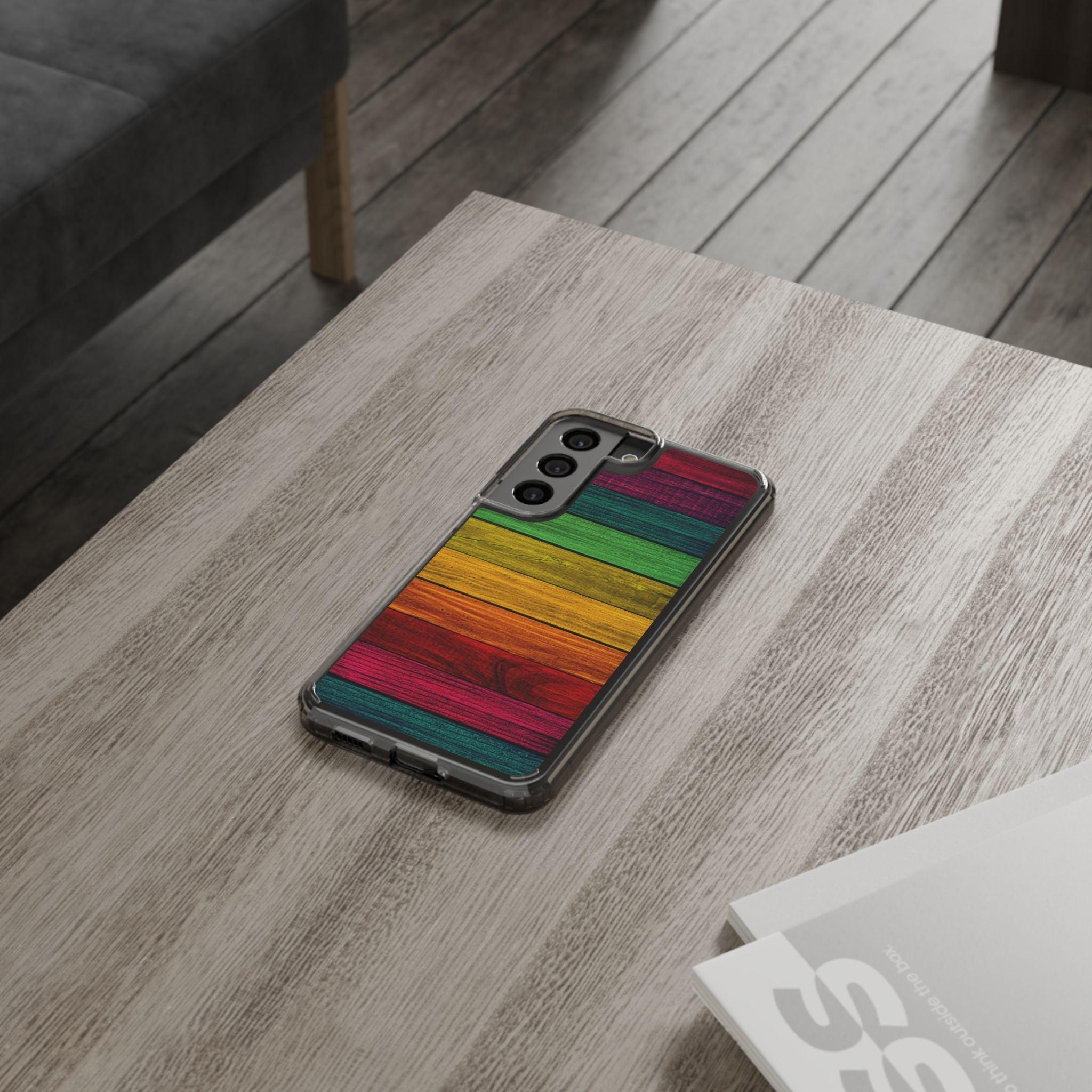 Rainbow On Woods Clear Cases