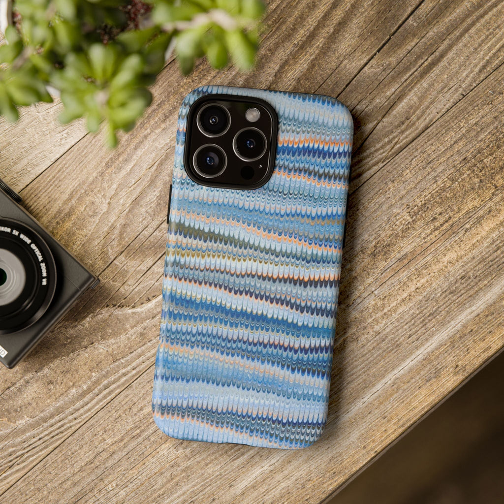 Blue Marbled Phone Cases iPhone + Samsung - all models, Vintage Marbled Design - Tough Cases