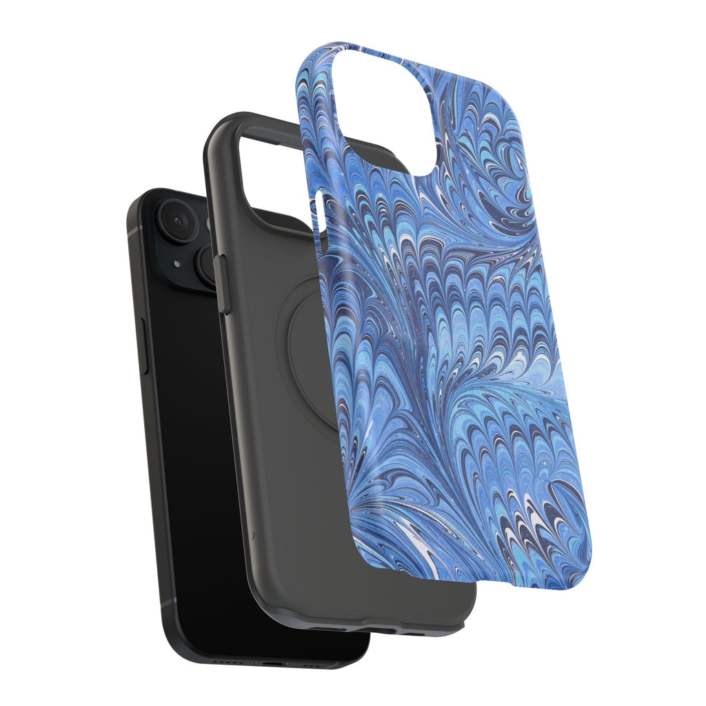 Blue Marbled Swirl Phone Case - Dual Layer Case