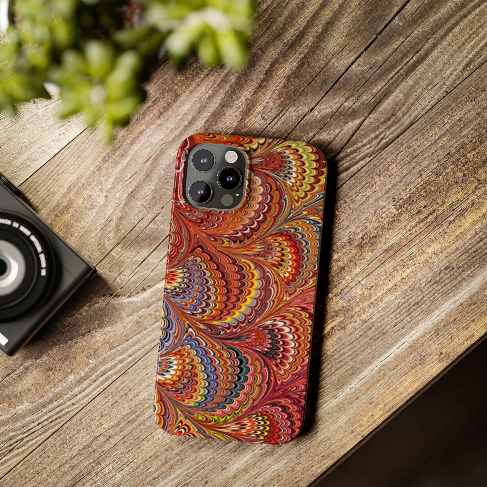 Italian Marbled Design, Red and Blue Pallet