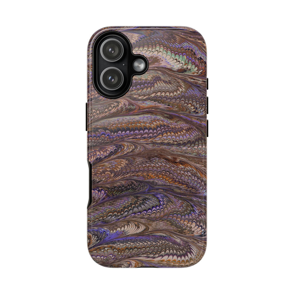 Lavender + Brown Italian Marble Design - Dual Layer Tough Phone Cases