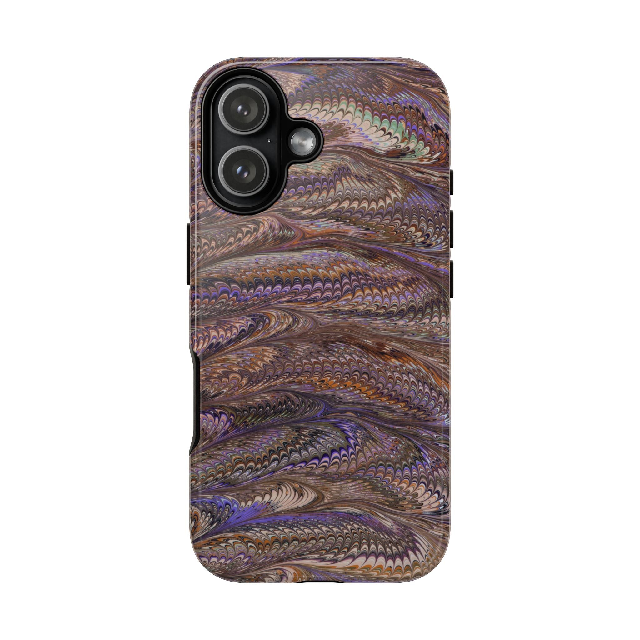 Lavender + Brown Italian Marble Design - Dual Layer Tough Phone Cases