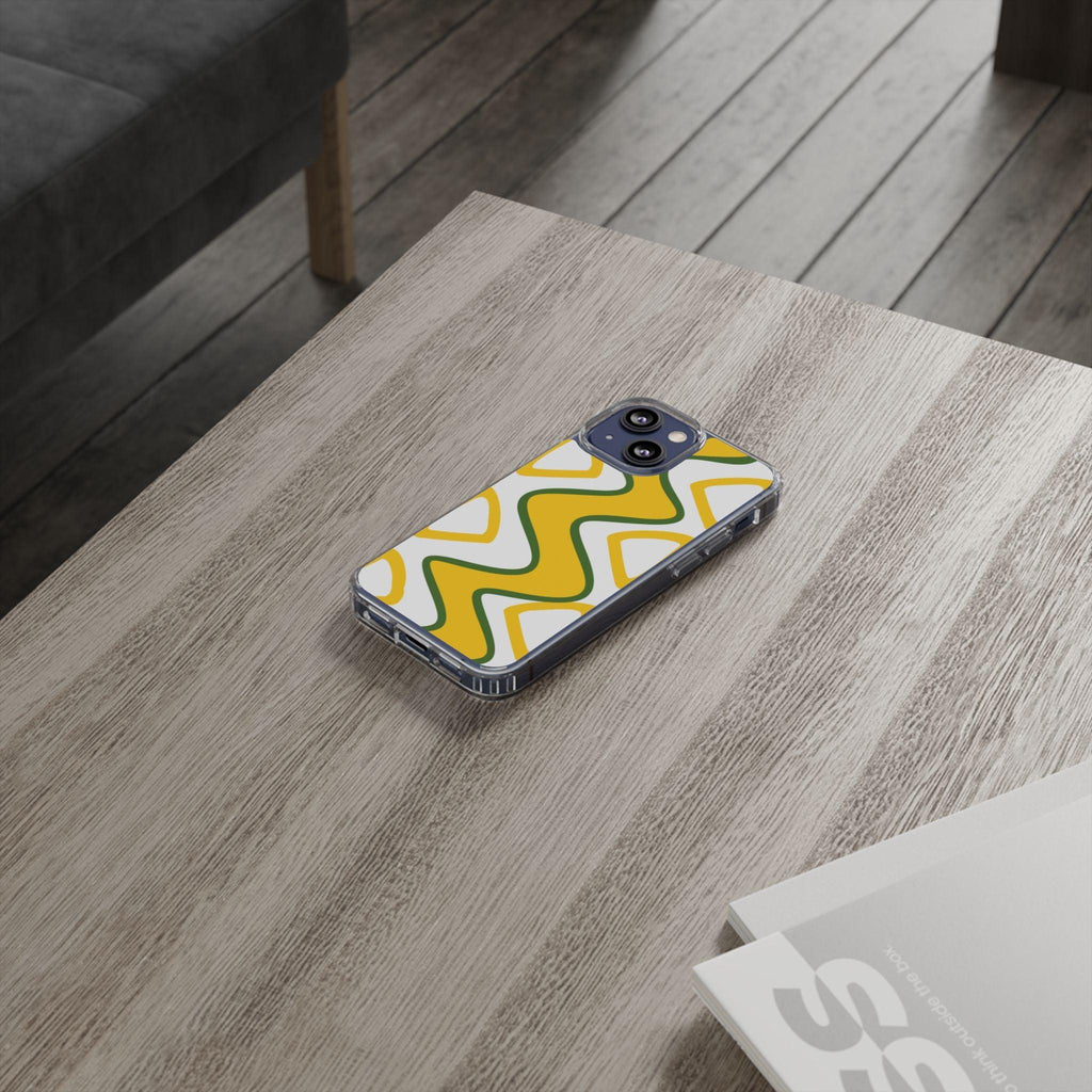 Bright Yellow Abstract With Shape Clear Cases