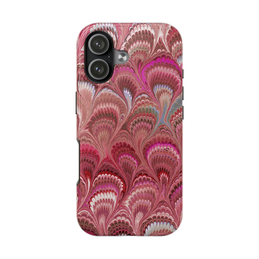 Pink Peacock Marble Italian Tough Phone Case — Durable Marbled Phone Case