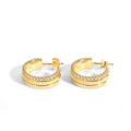Golden Zircon Gear Personalized Earrings