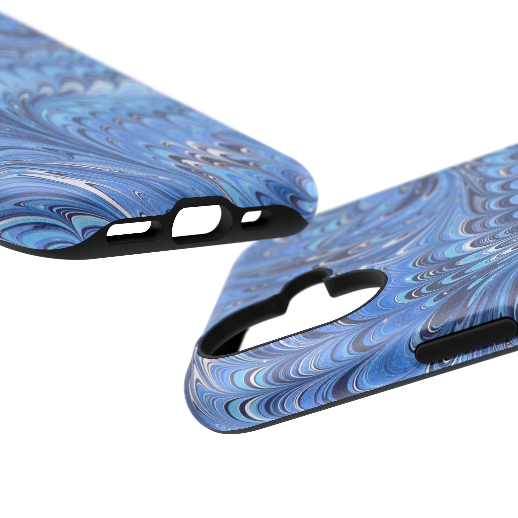Blue Marbled Swirl Phone Case - Dual Layer Case