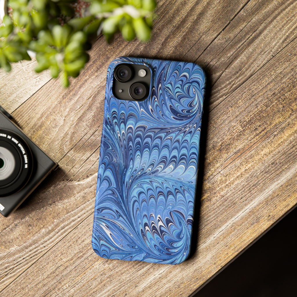 Deep Blue Italian Marbled Design Pallet Phone Case