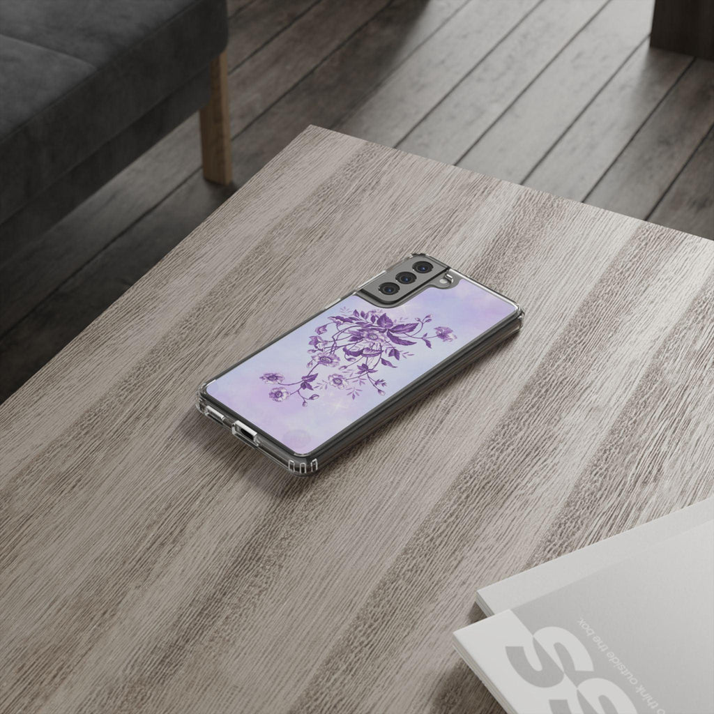 Floral design In Purple Clear Cases