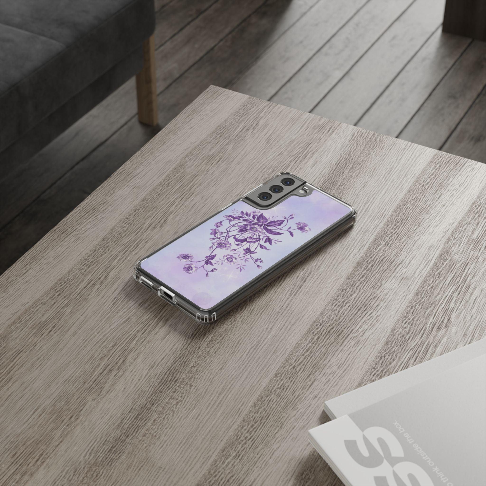 Floral design In Purple Clear Cases