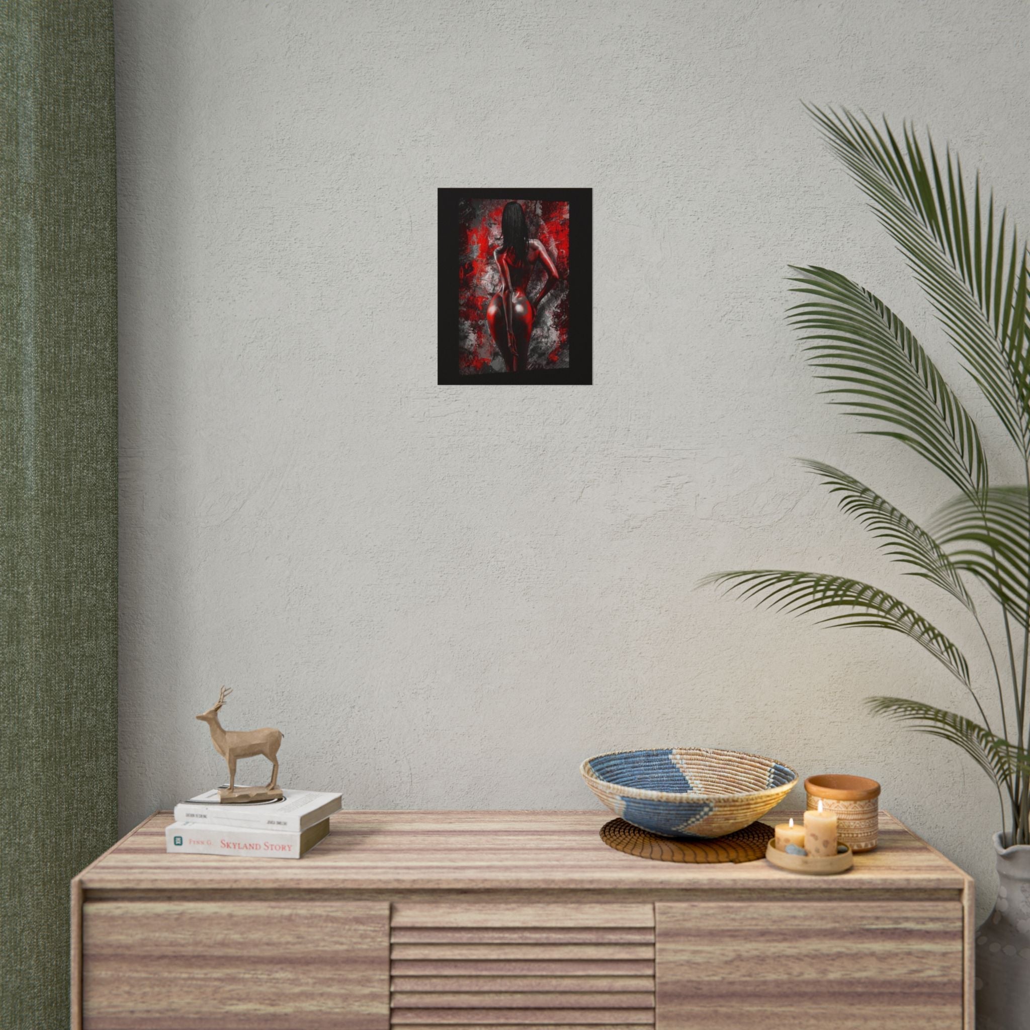 Rolled Poster — Red Noir Female Silhouette Art Print