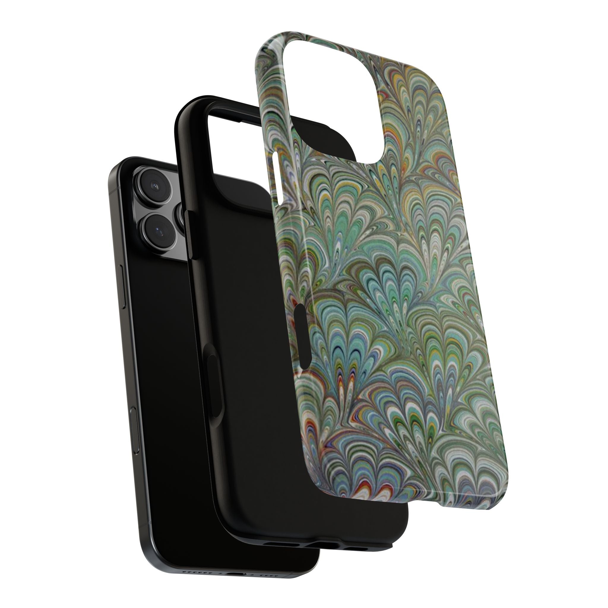 Green Peacock Marbled Phone Case — "Tough Cases" Ultra-Tough Protective Cover
