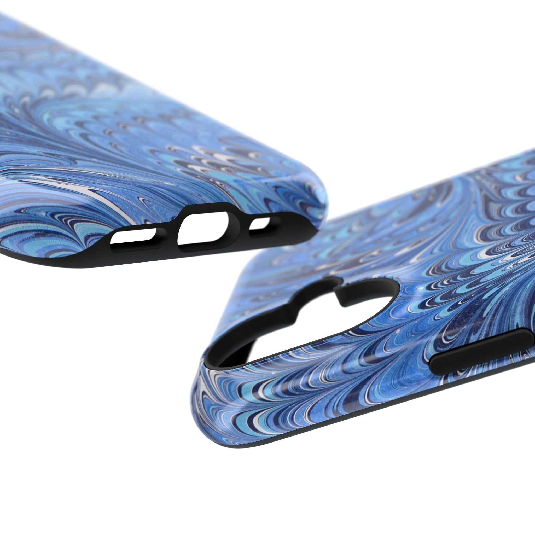 Blue Marbled Swirl Phone Case - Dual Layer Case