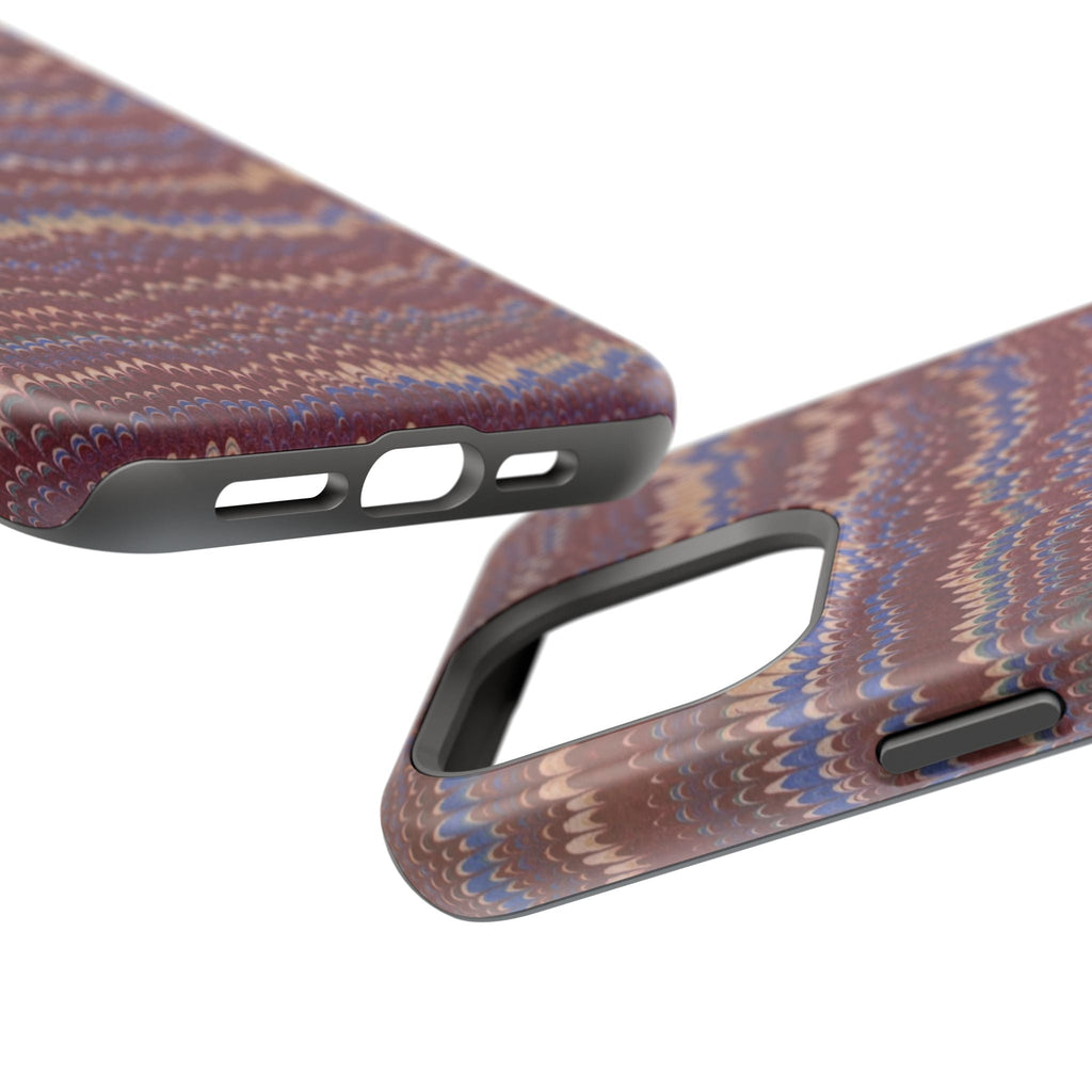 Burgundy and Blue Hues Italian Vintage Marble Design Phone Case for Apple + Samsung