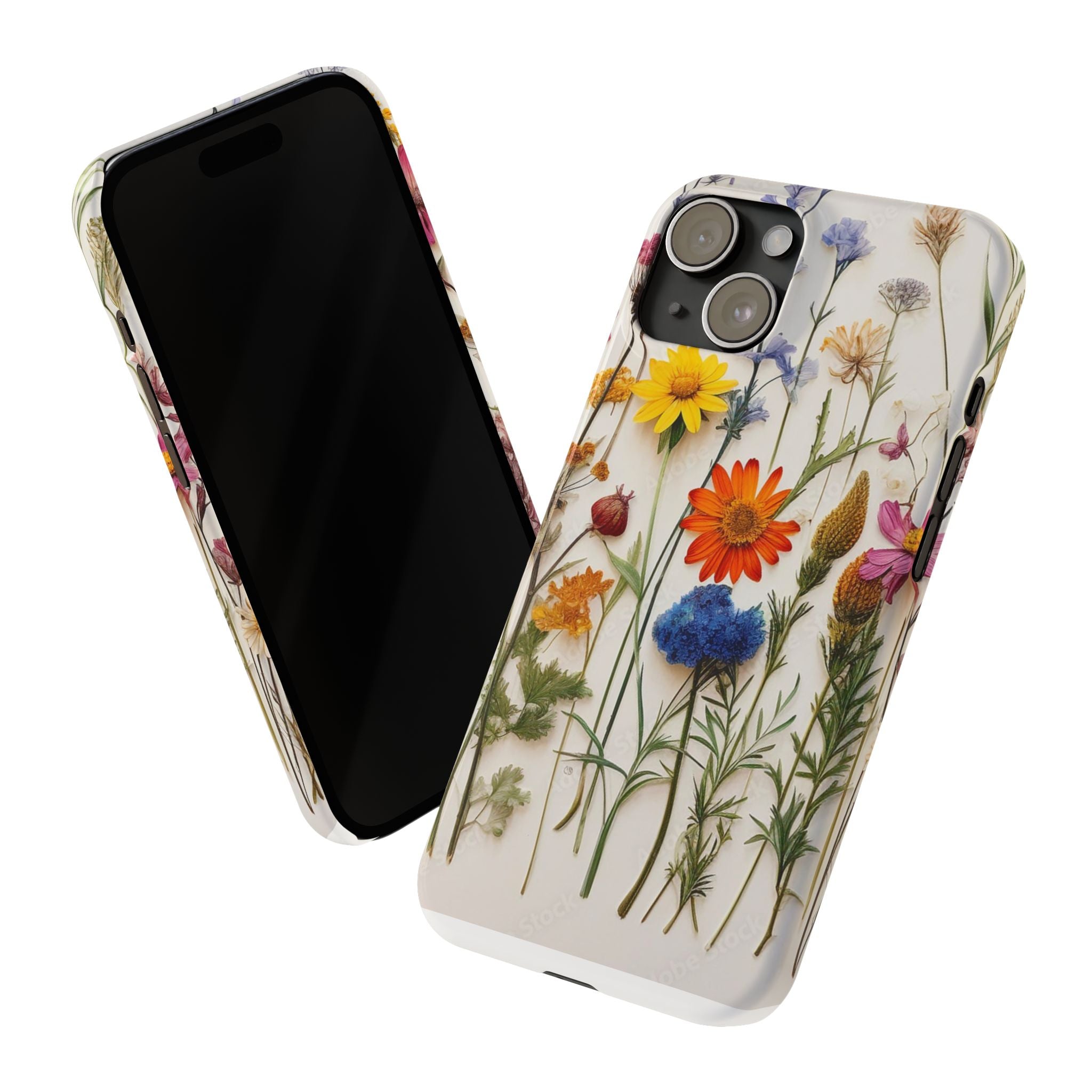 Floral Phone Cases, Slim Protective Cover, Pressed Flowers Design, iPhone 17 Case, Botanical Phone Accessories, Floral Theme Phone Case