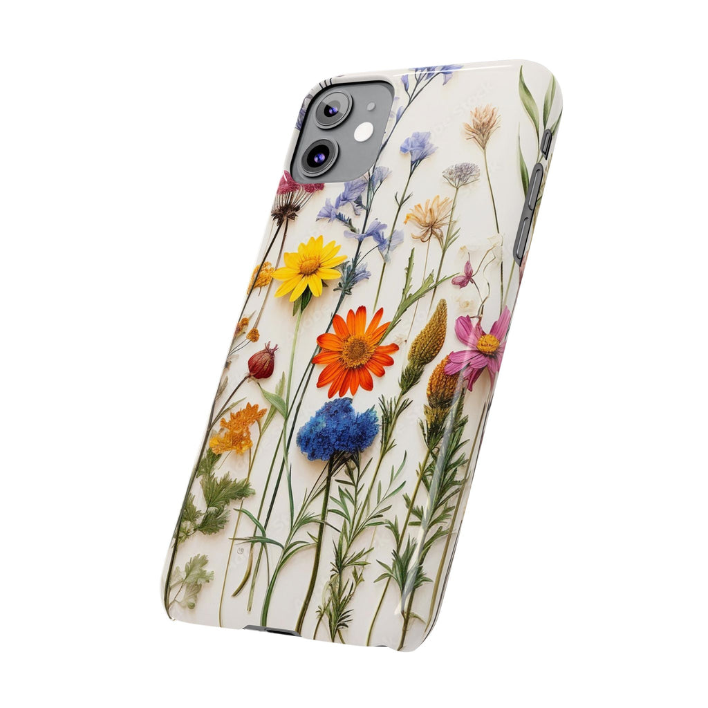 Floral Phone Cases, Slim Protective Cover, Pressed Flowers Design, iPhone 17 Case, Botanical Phone Accessories, Floral Theme Phone Case