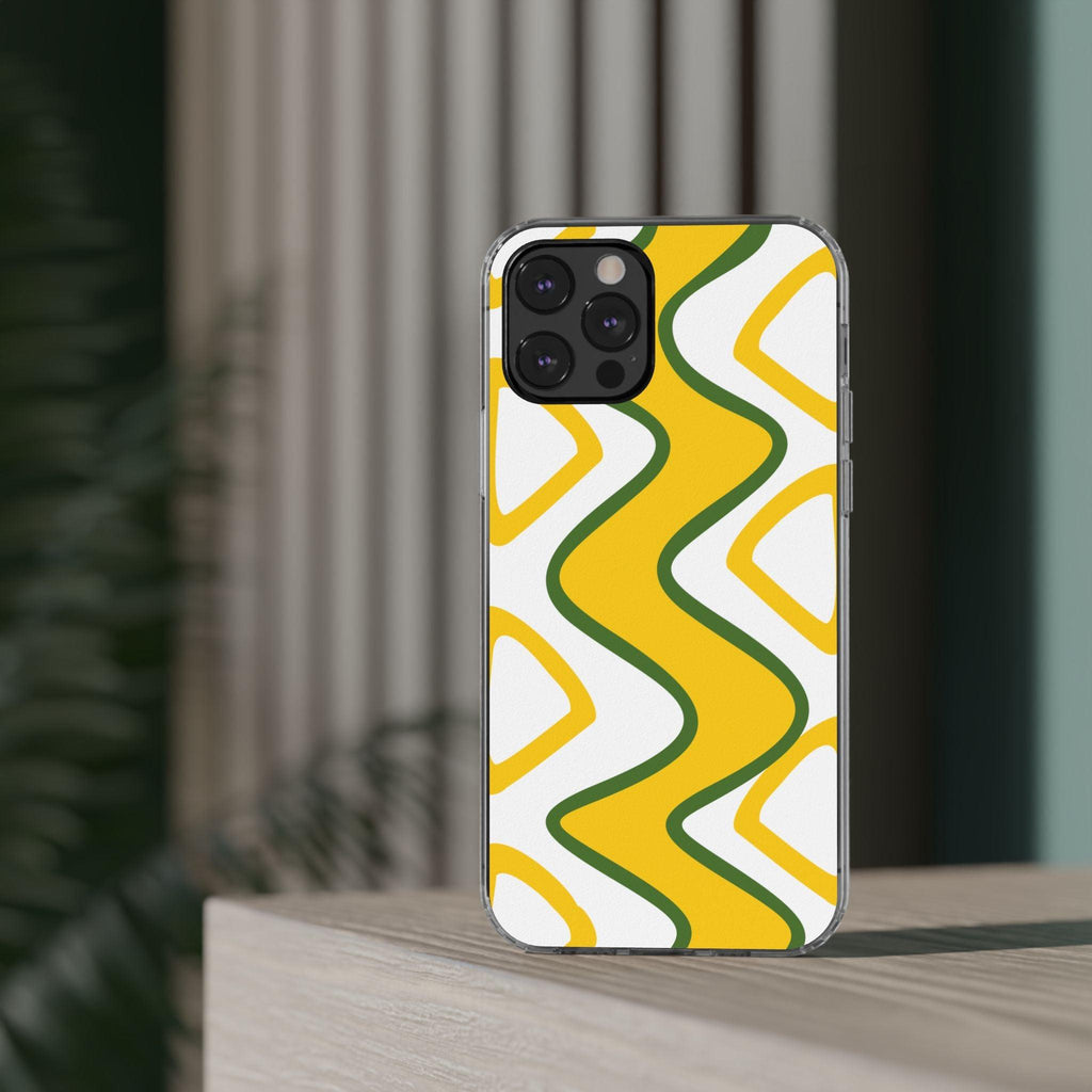 Bright Yellow Abstract With Shape Clear Cases