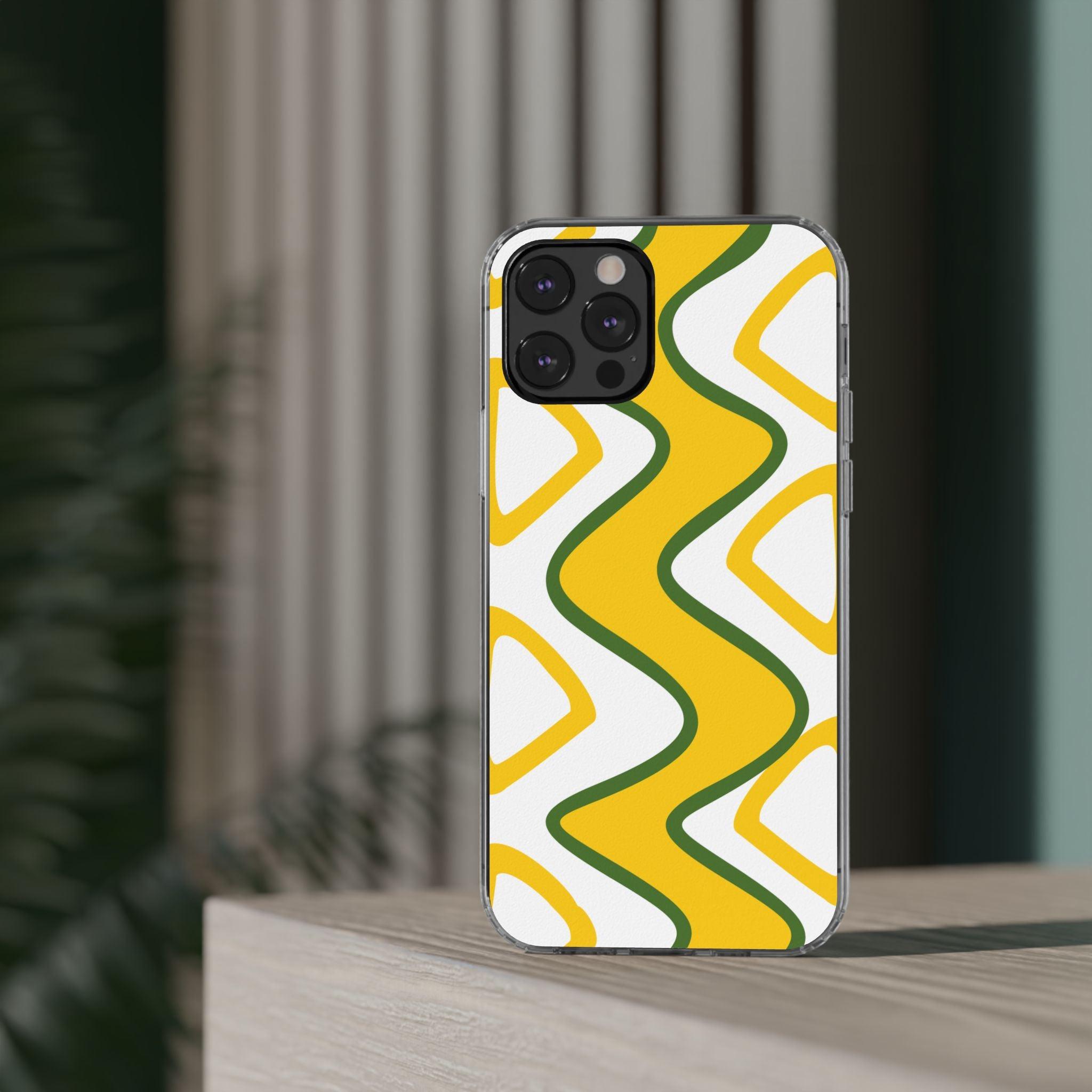 Bright Yellow Abstract With Shape Clear Cases