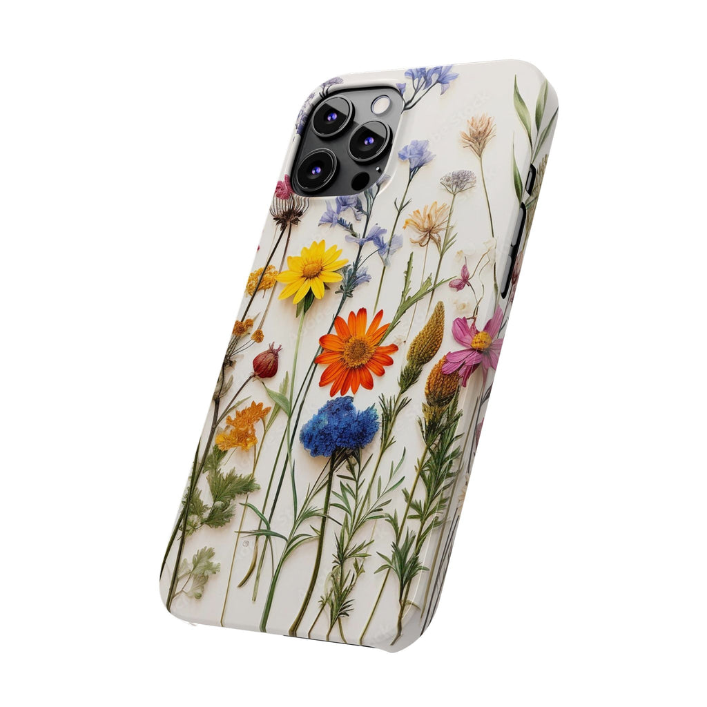 Floral Phone Cases, Slim Protective Cover, Pressed Flowers Design, iPhone 17 Case, Botanical Phone Accessories, Floral Theme Phone Case