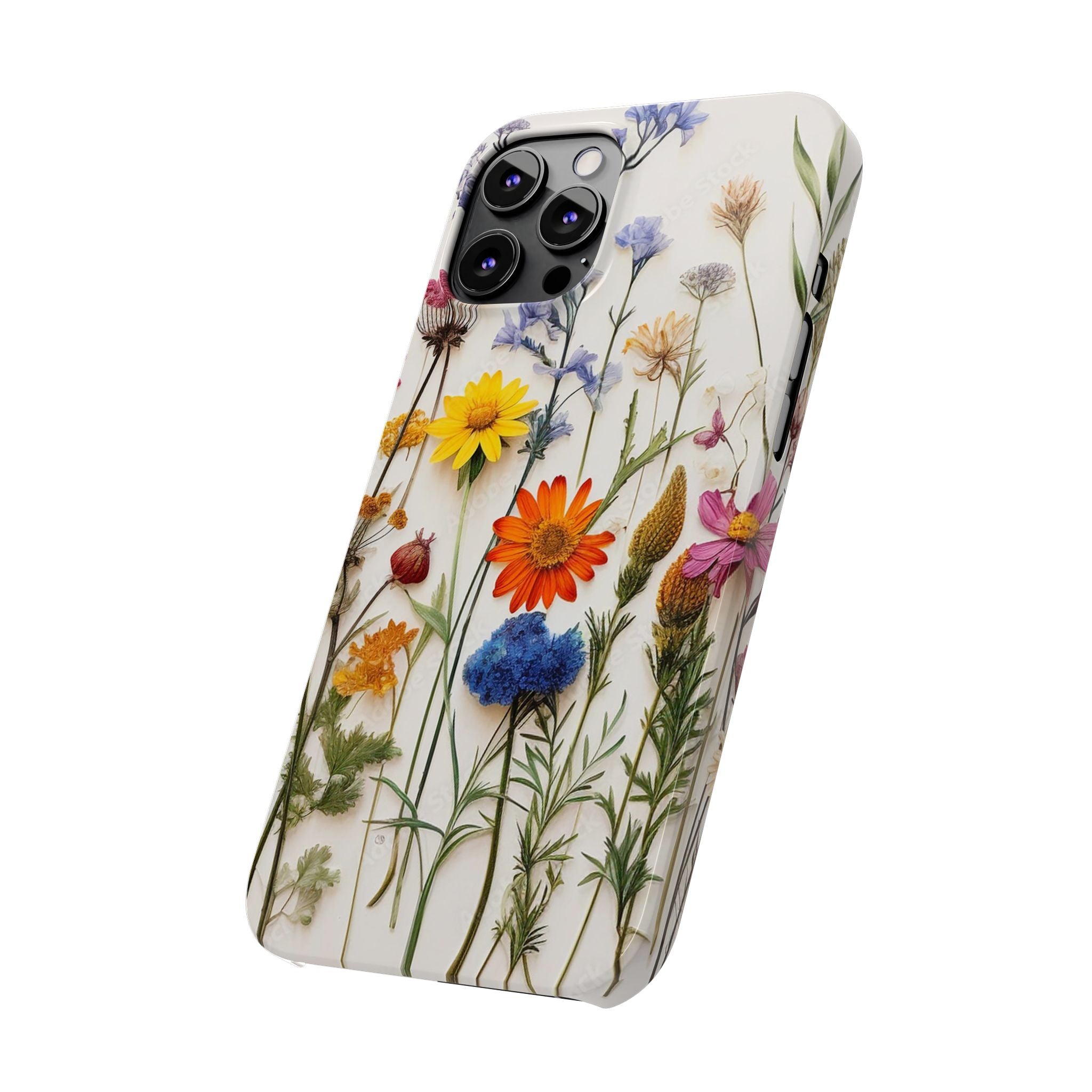 Floral Phone Cases, Slim Protective Cover, Pressed Flowers Design, iPhone 17 Case, Botanical Phone Accessories, Floral Theme Phone Case