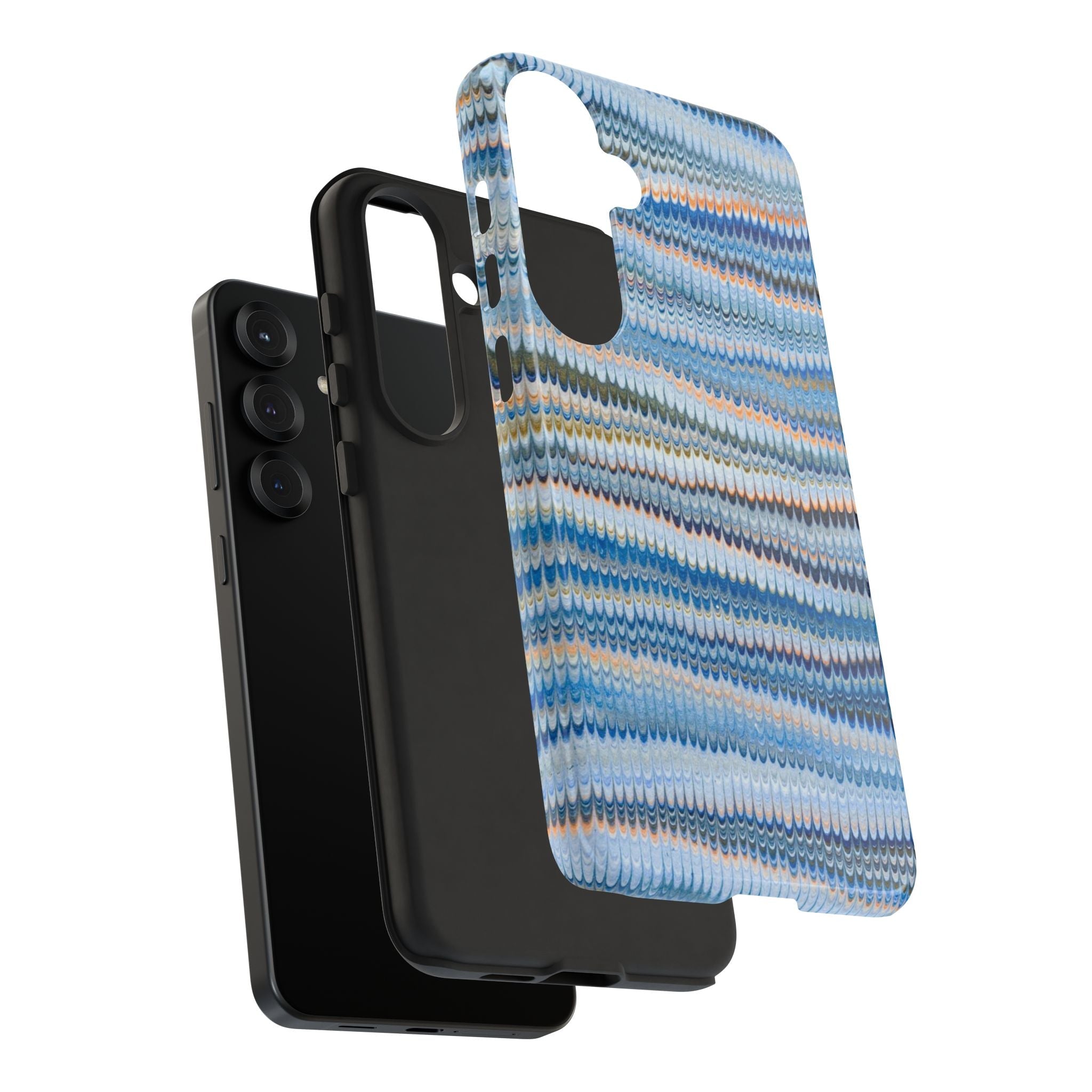 Blue Marbled Phone Cases iPhone + Samsung - all models, Vintage Marbled Design - Tough Cases