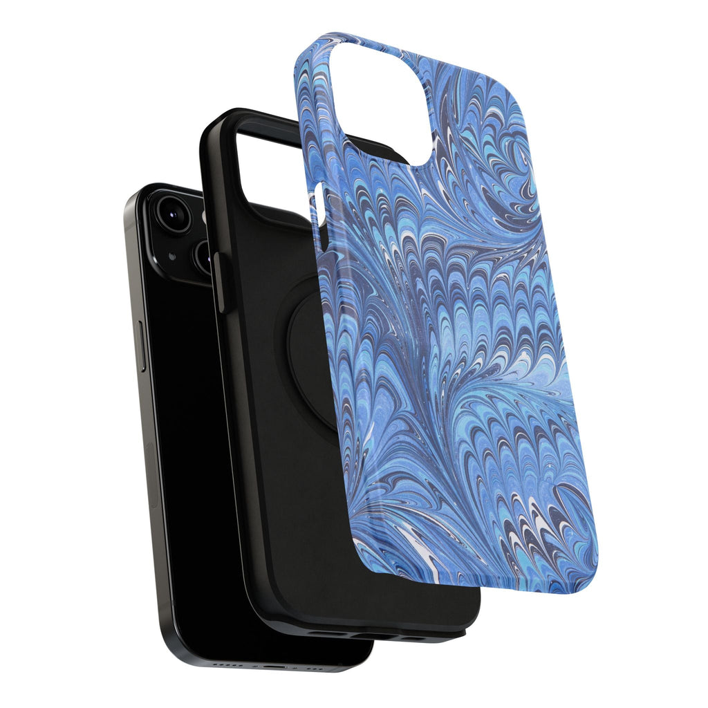 Blue Marbled Swirl Phone Case - Dual Layer Case