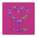 Dripping Neon Heart Canvas Art Valentines Decoration