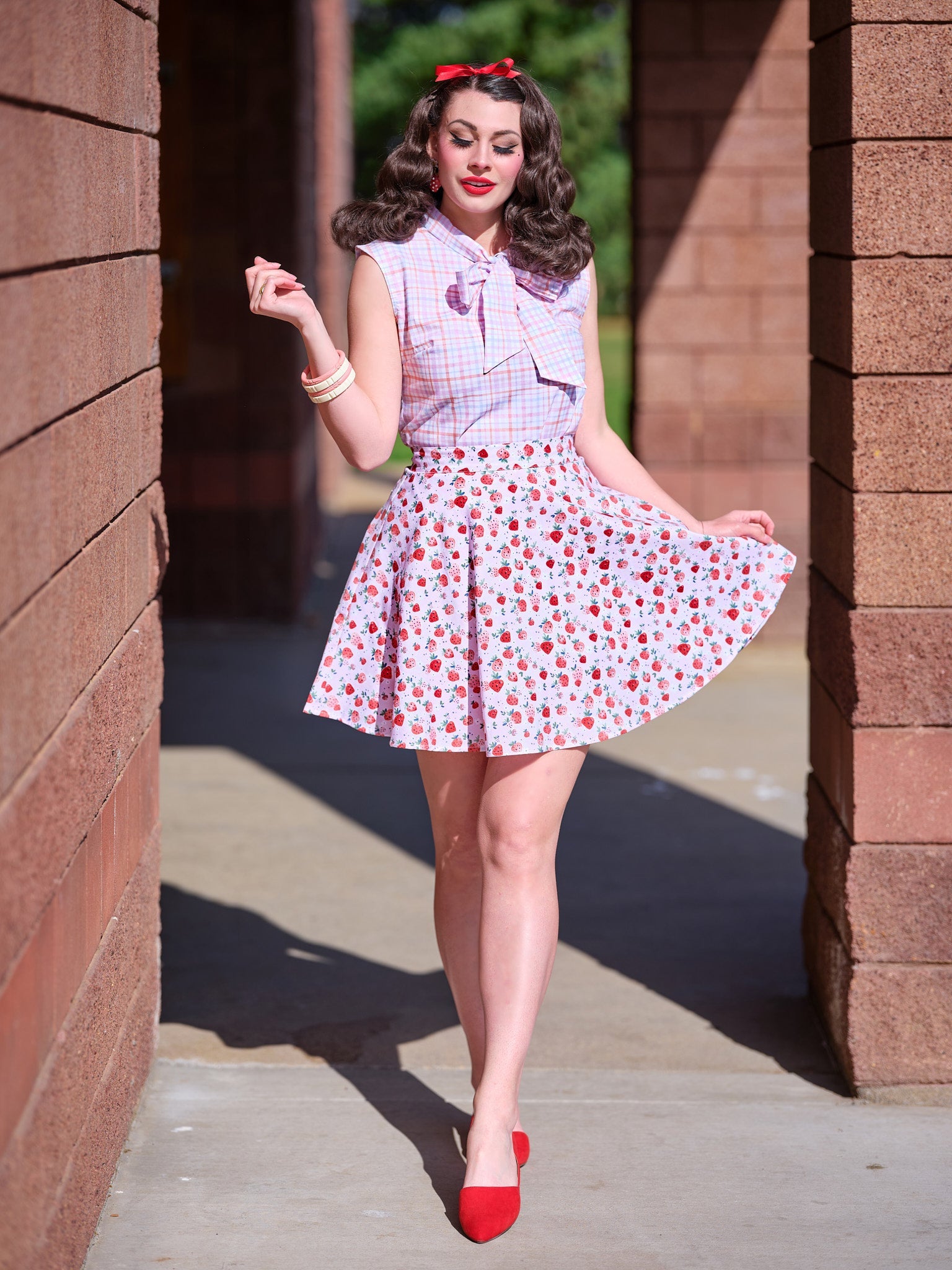 Plaid Bow Top - 4X only