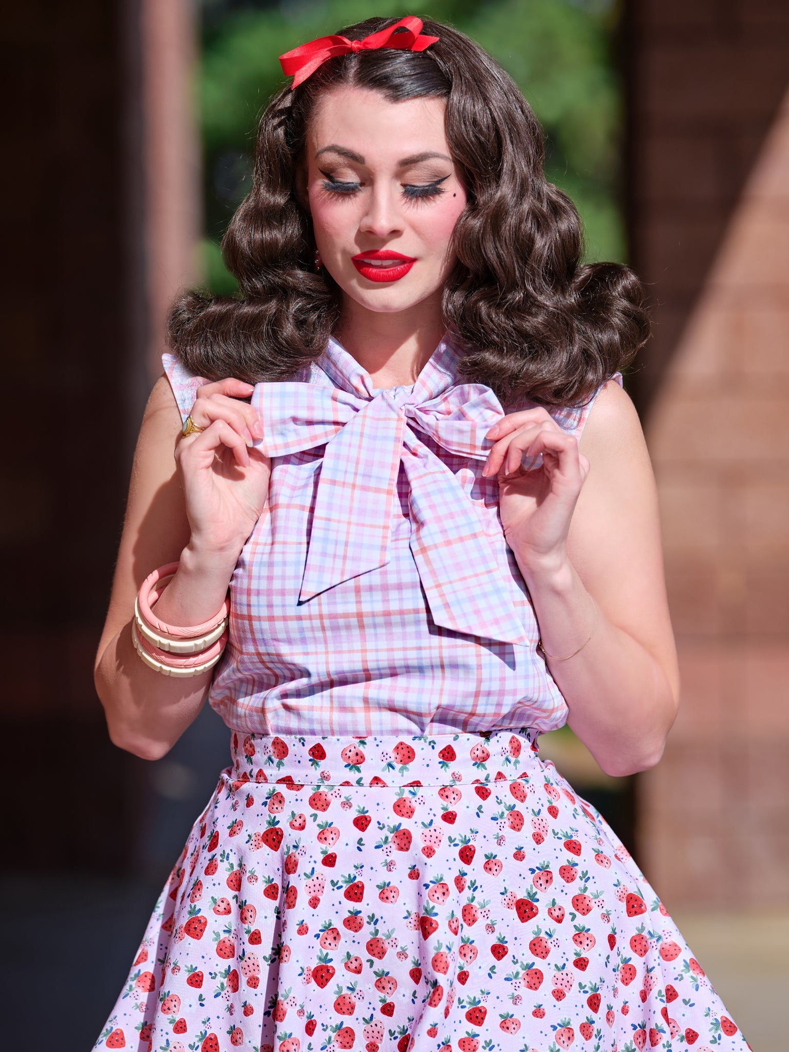 Plaid Bow Top - 4X only
