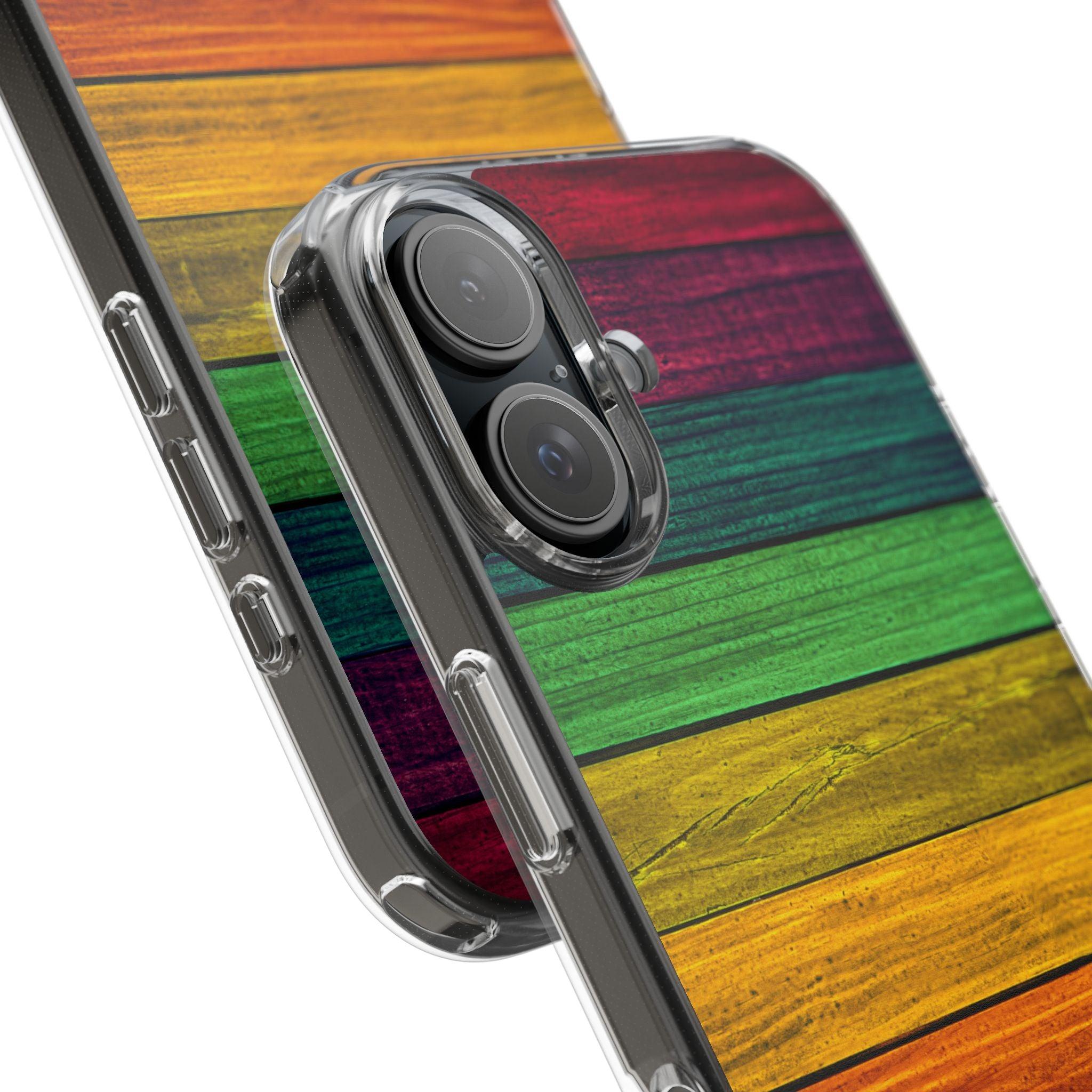 Rainbow On Woods Clear Cases