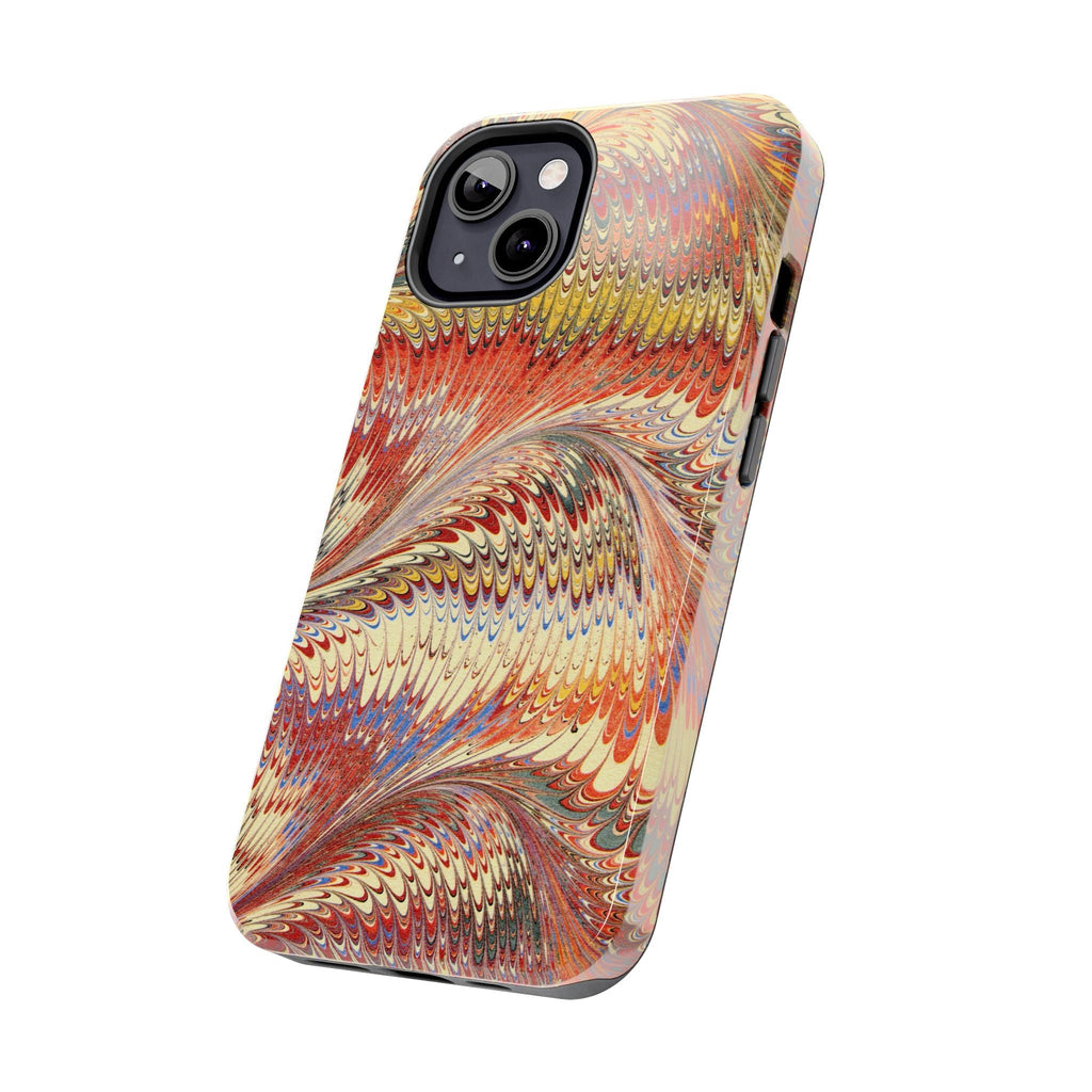 Orange, Rust and Gold Marble Italian Tough Phone Case — Durable Marbled Phone Case