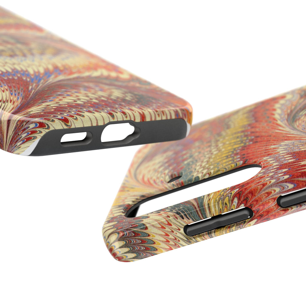 Rust and Gold Marble Italian Tough Phone Case — Durable Marbled Phone Case