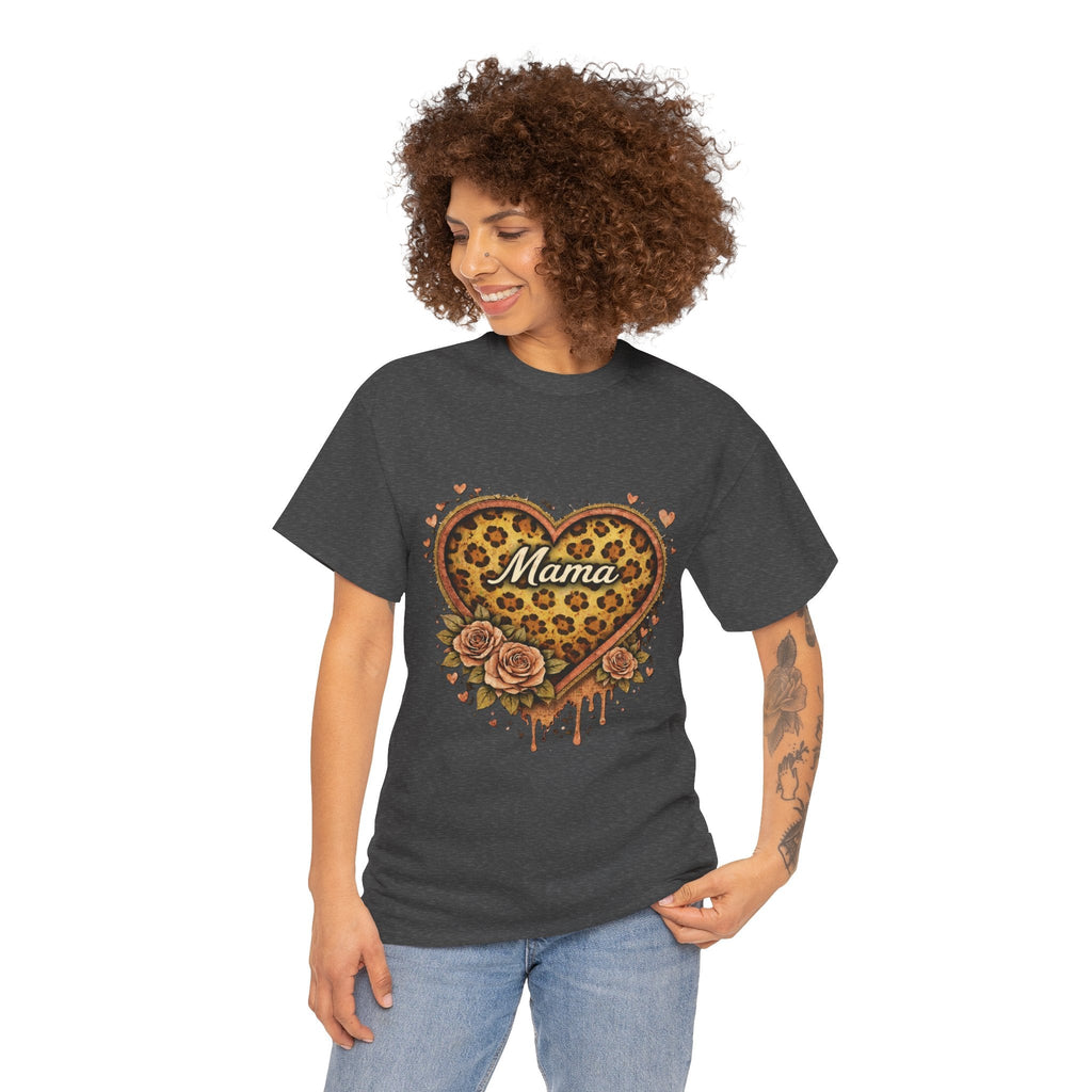 Mama Leopard Heart T-Shirt – Floral Tribal Mother's Day Tee