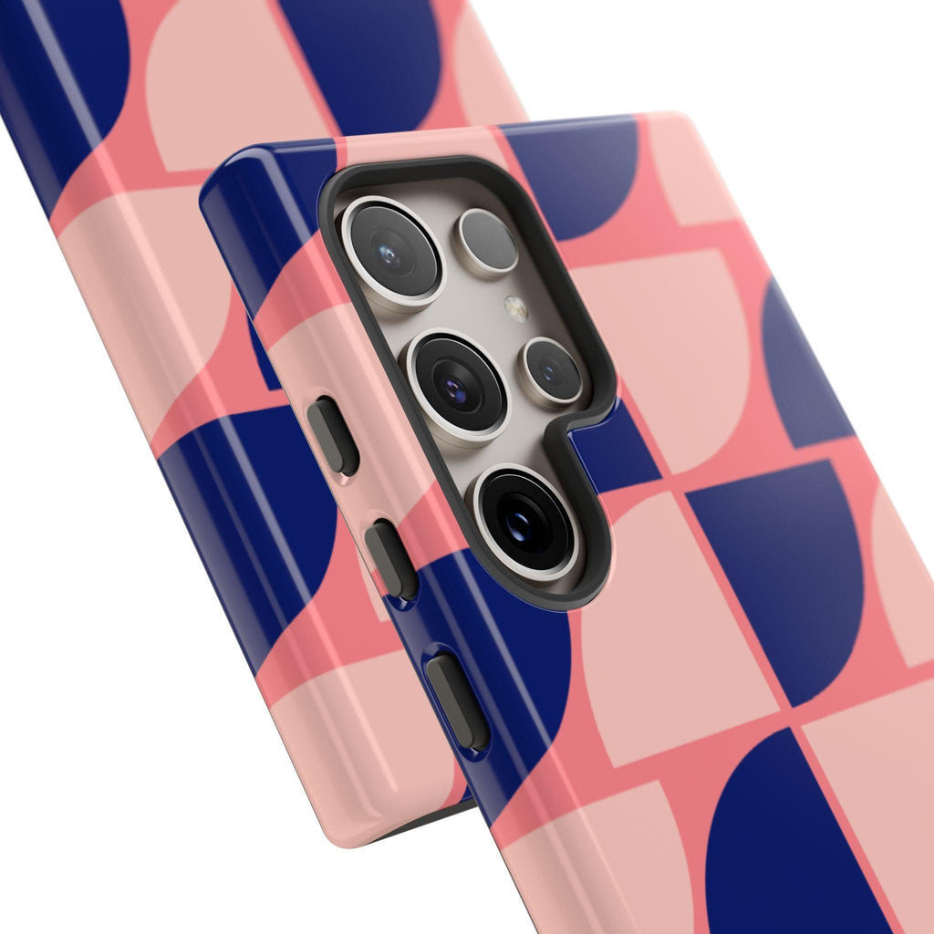 Samsung Tough Phone Case – Pink and Blue Pattern, Durable Protection, Sleek Design