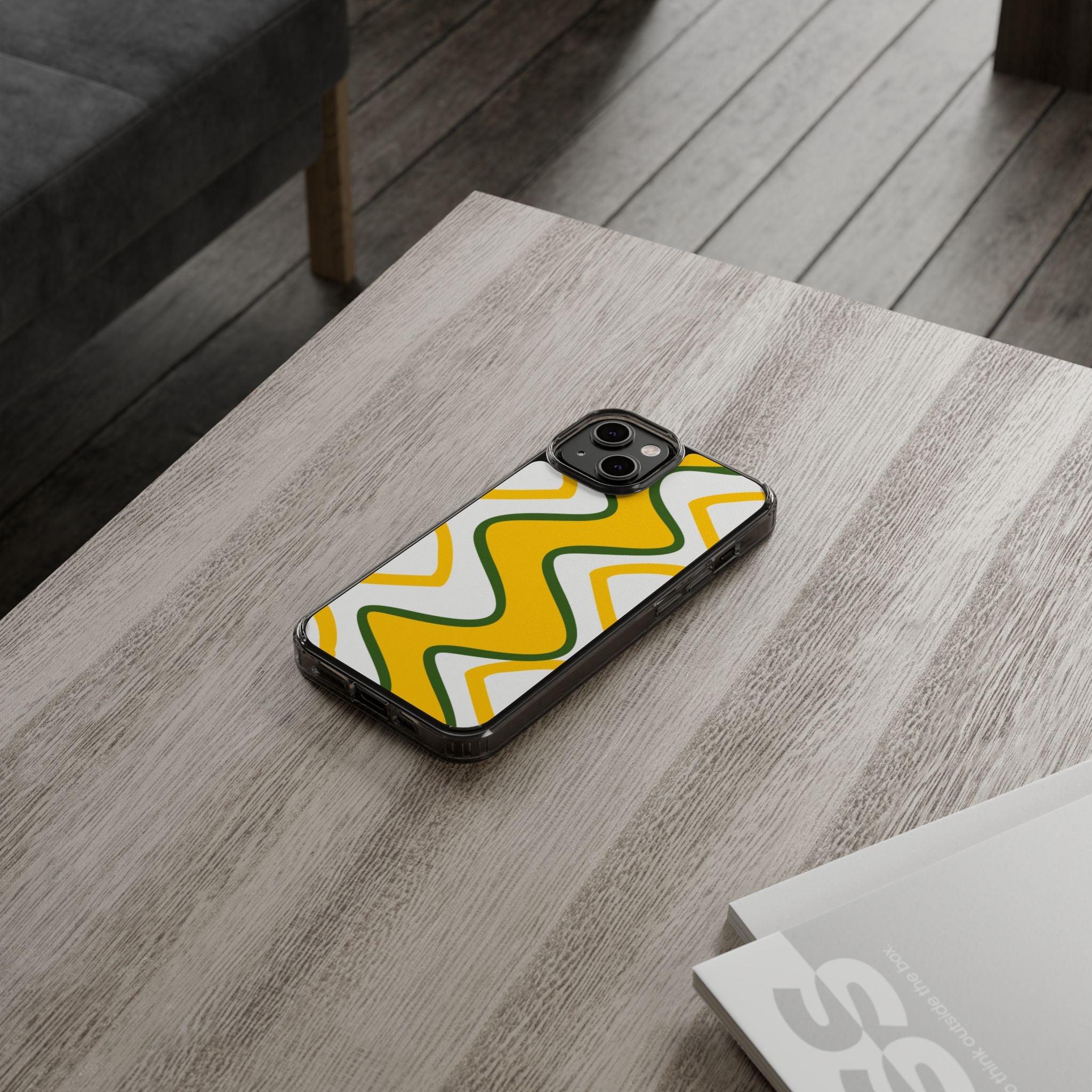 Bright Yellow Abstract With Shape Clear Cases