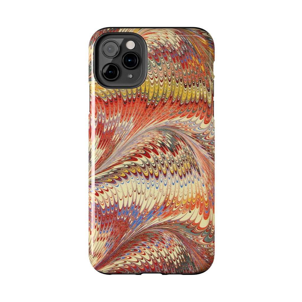 Orange, Rust and Gold Marble Italian Tough Phone Case — Durable Marbled Phone Case