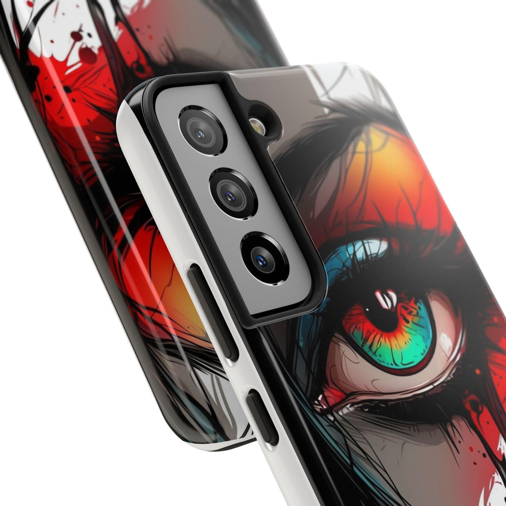 Girl Colorful Eye Painted Printed Tough Phone Case for iPhone & Samsung Galaxy - Artistic & Vibrant Design