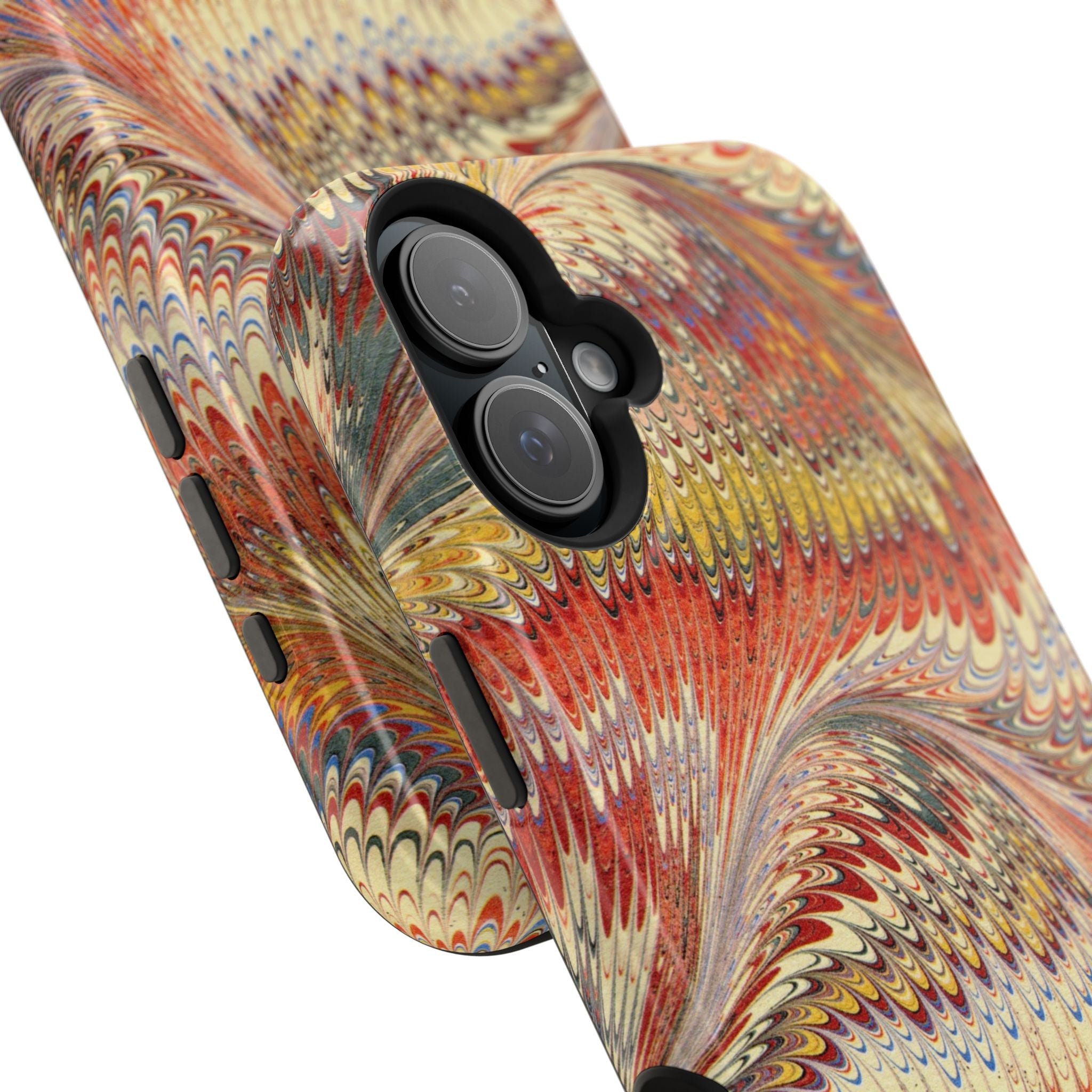 Rust and Gold Italian Vintage Marble Design Durable Phone Case for Apple + Samsung