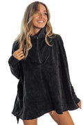 Vintage Washed Quilted Half Zip Top