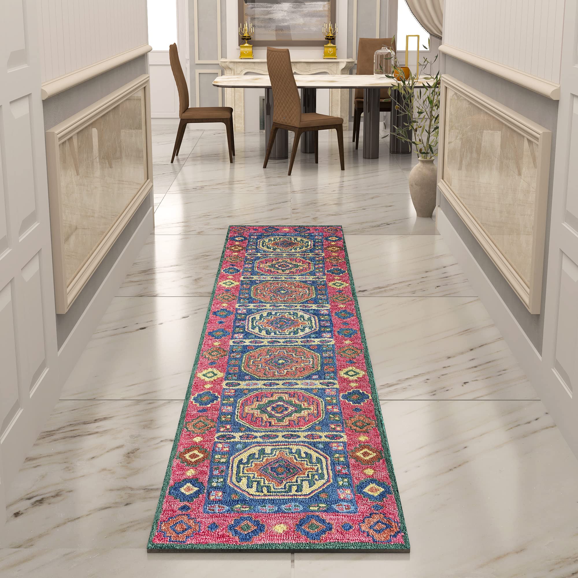 Premium Hand-Tufted Rug Made of 100% Wool  - Inca Myth - 2x6 Feet