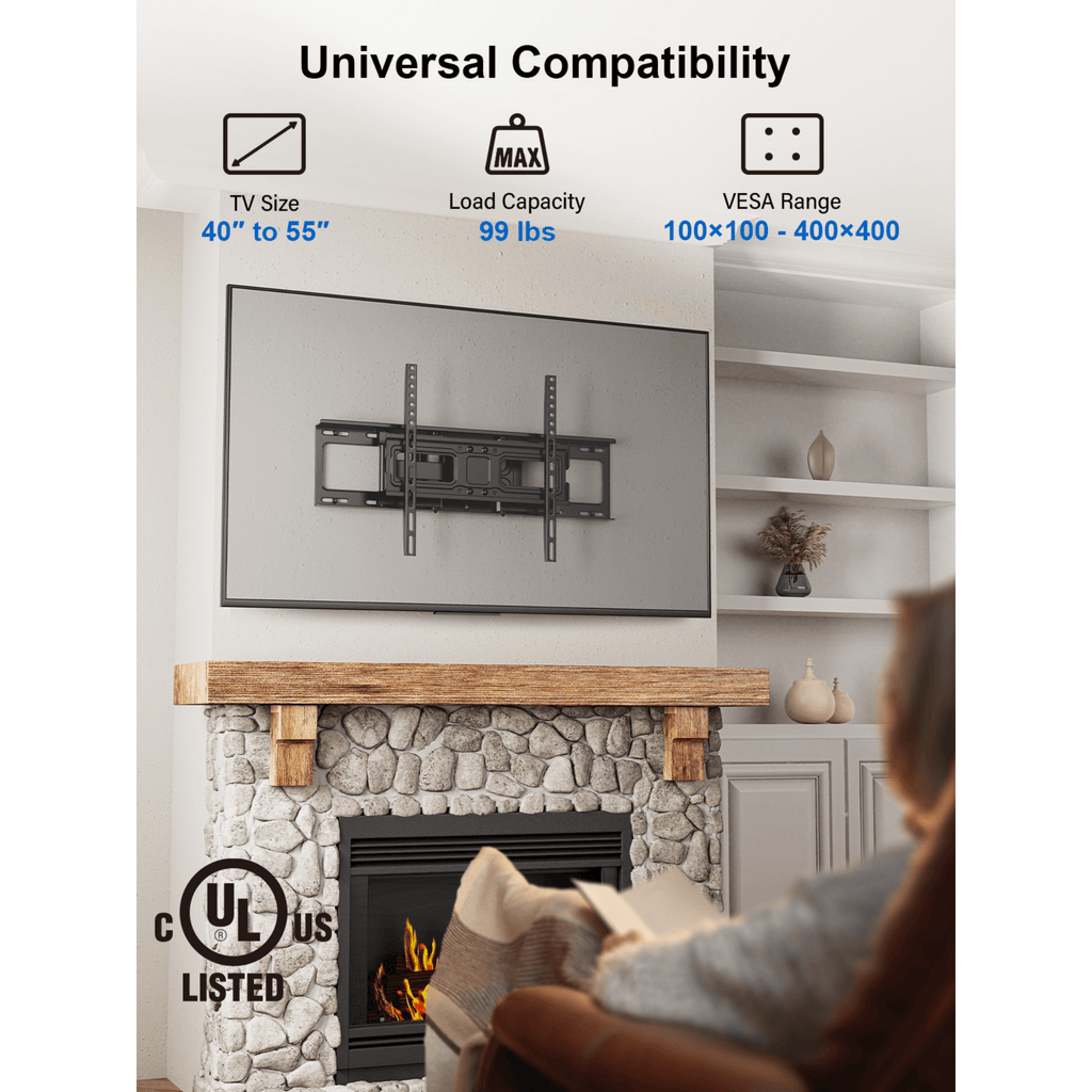 ErgoAV Motion Mount with Dual Arms for TVs 40" to 55"