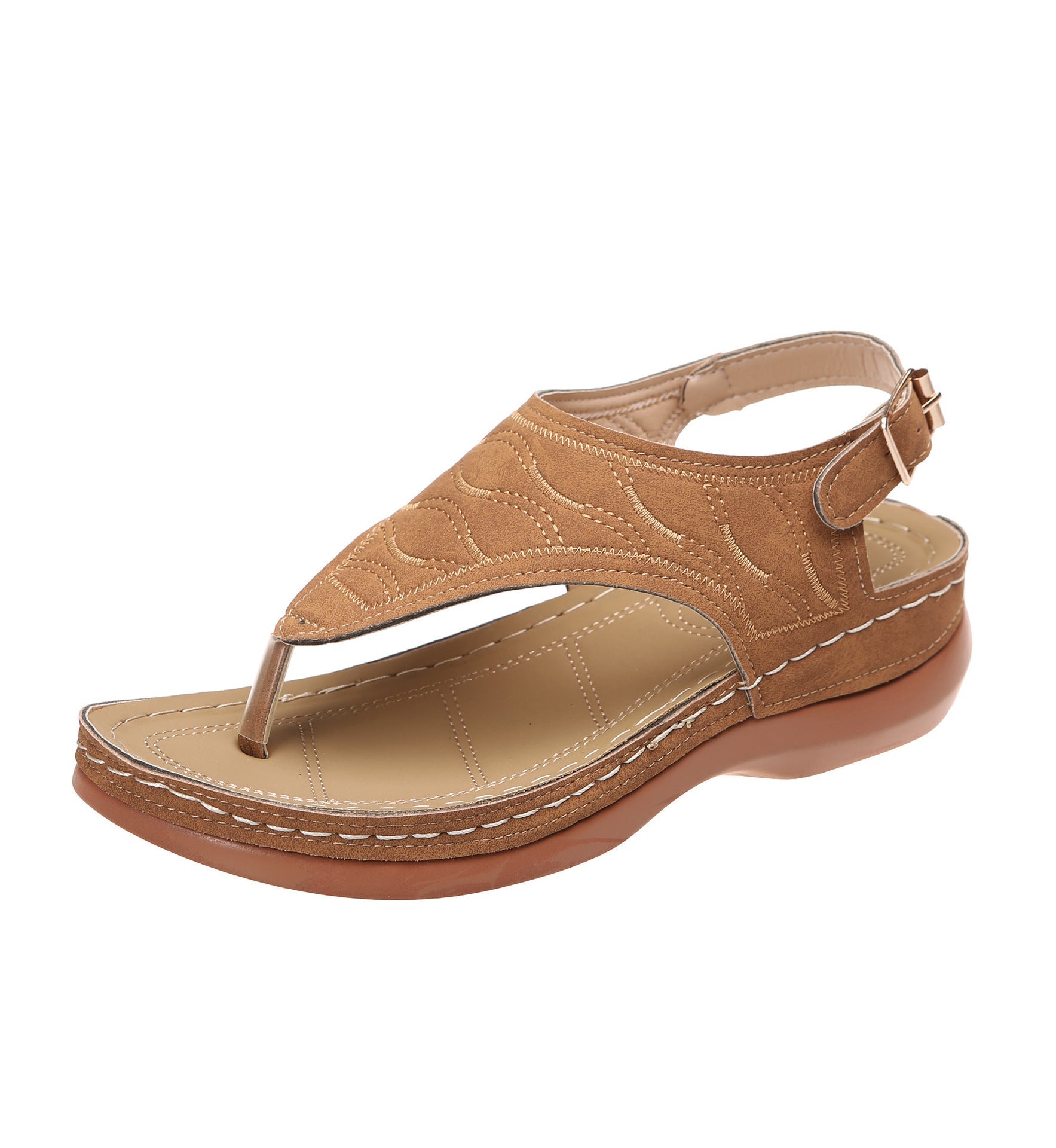 Summer Shoes Roman Retro Style Clip Toe Sandals Women Ankle Buckle Shoes