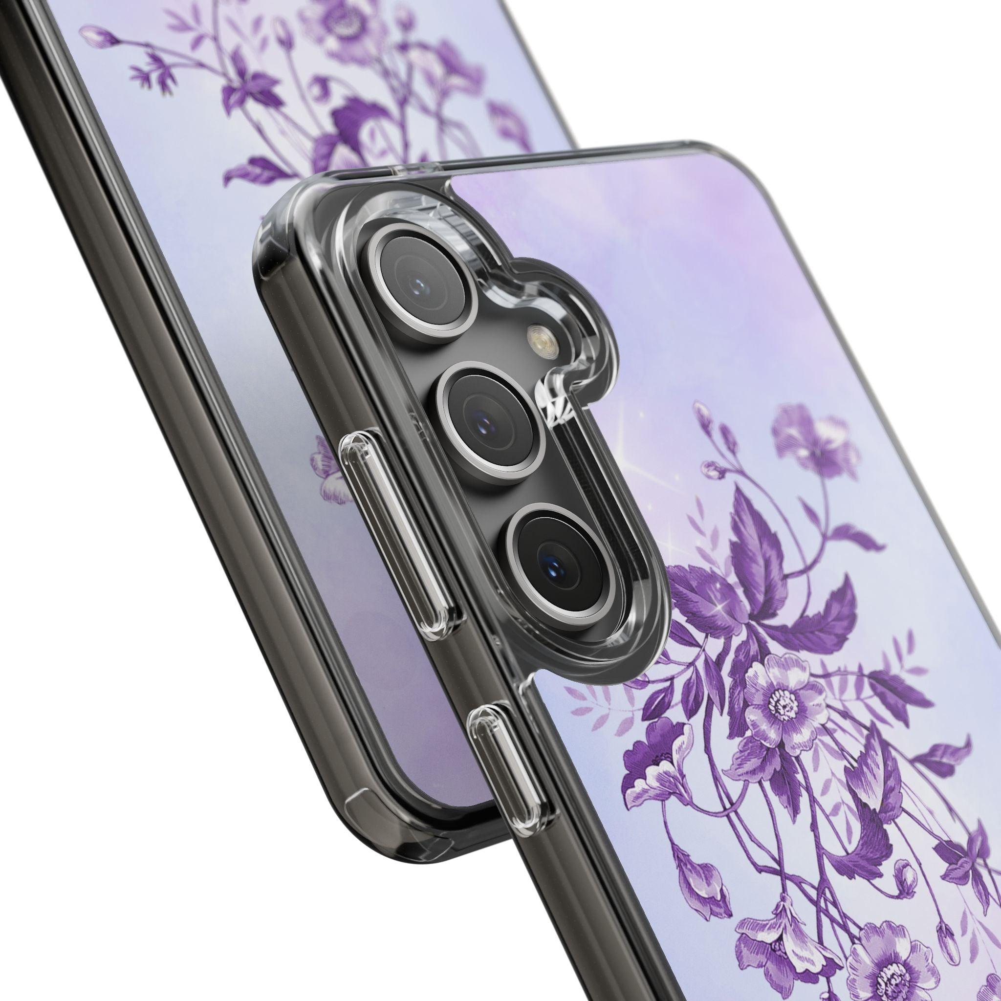 Floral design In Purple Clear Cases